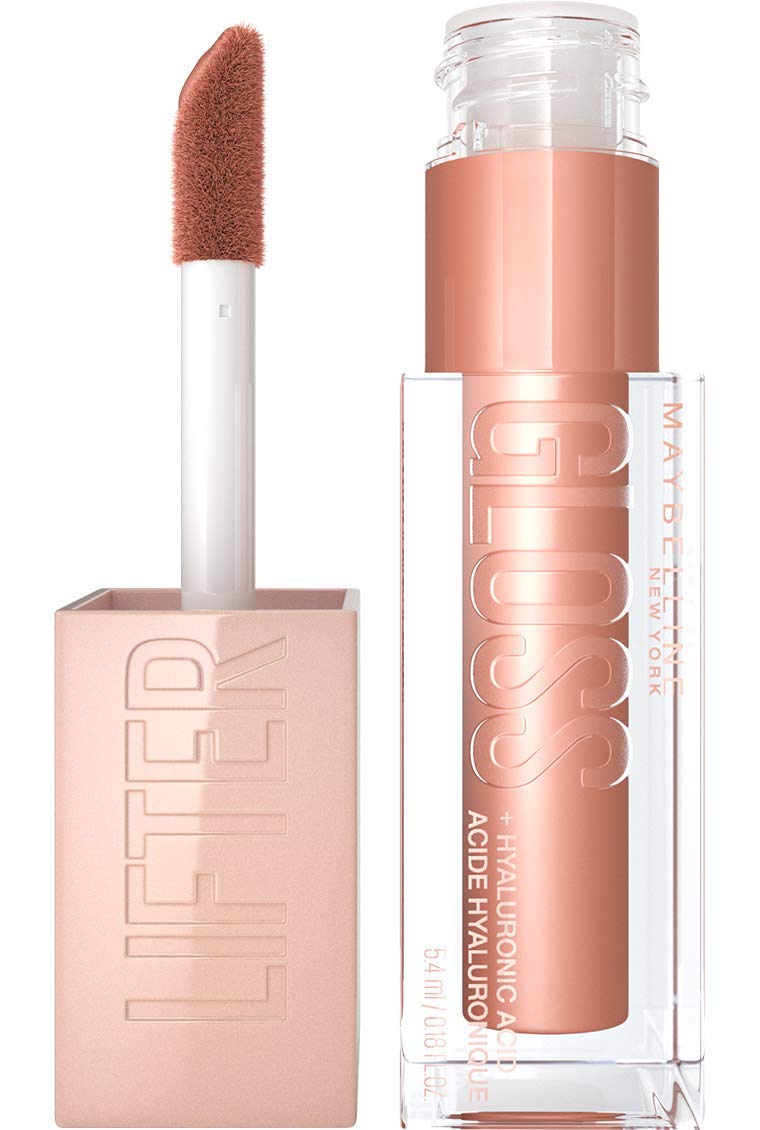 Maybelline Lifter Gloss, Hydrating Lip Gloss with Hyaluronic Acid, 002 Ice (Light Pink), Creates Fuller-Looking, Shiny, Moisturised and Plumped Lips. Non-sticky Halalzen