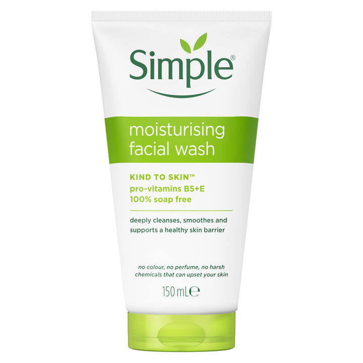Simple Kind to Skin Moisturising Facial Wash for Gentle Daily Cleansing Leaving Skin Feeling Hydrated 150 ml Halalzen