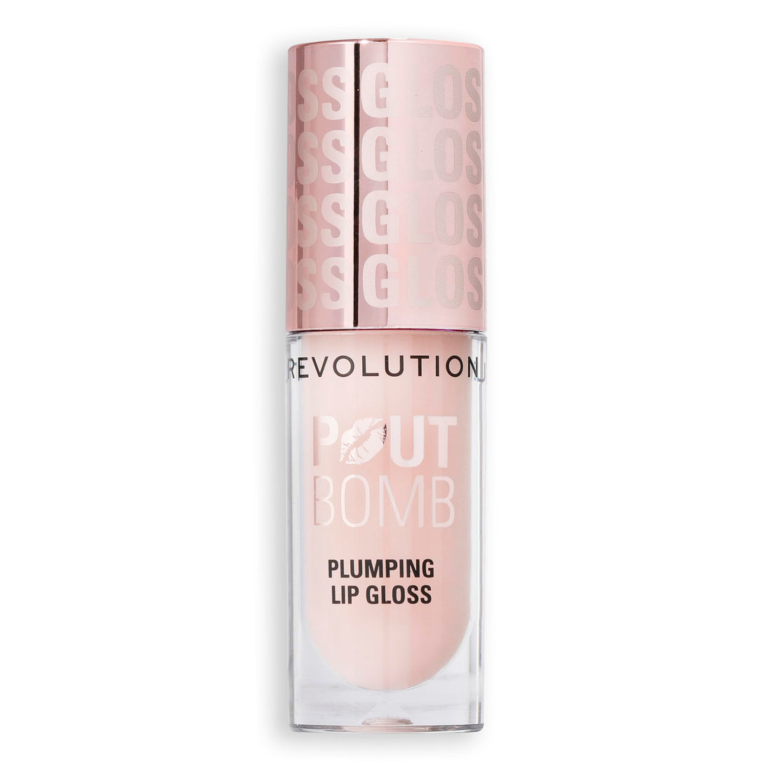 Revolution Beauty, Pout Bomb Plumping Lip Gloss, High-Shine for Glossy, Fuller & Plump Lips with Hyaluronic Acid & Peptides, Vegan & Cruelty-Free, Sheer Milky Nude Halalzen