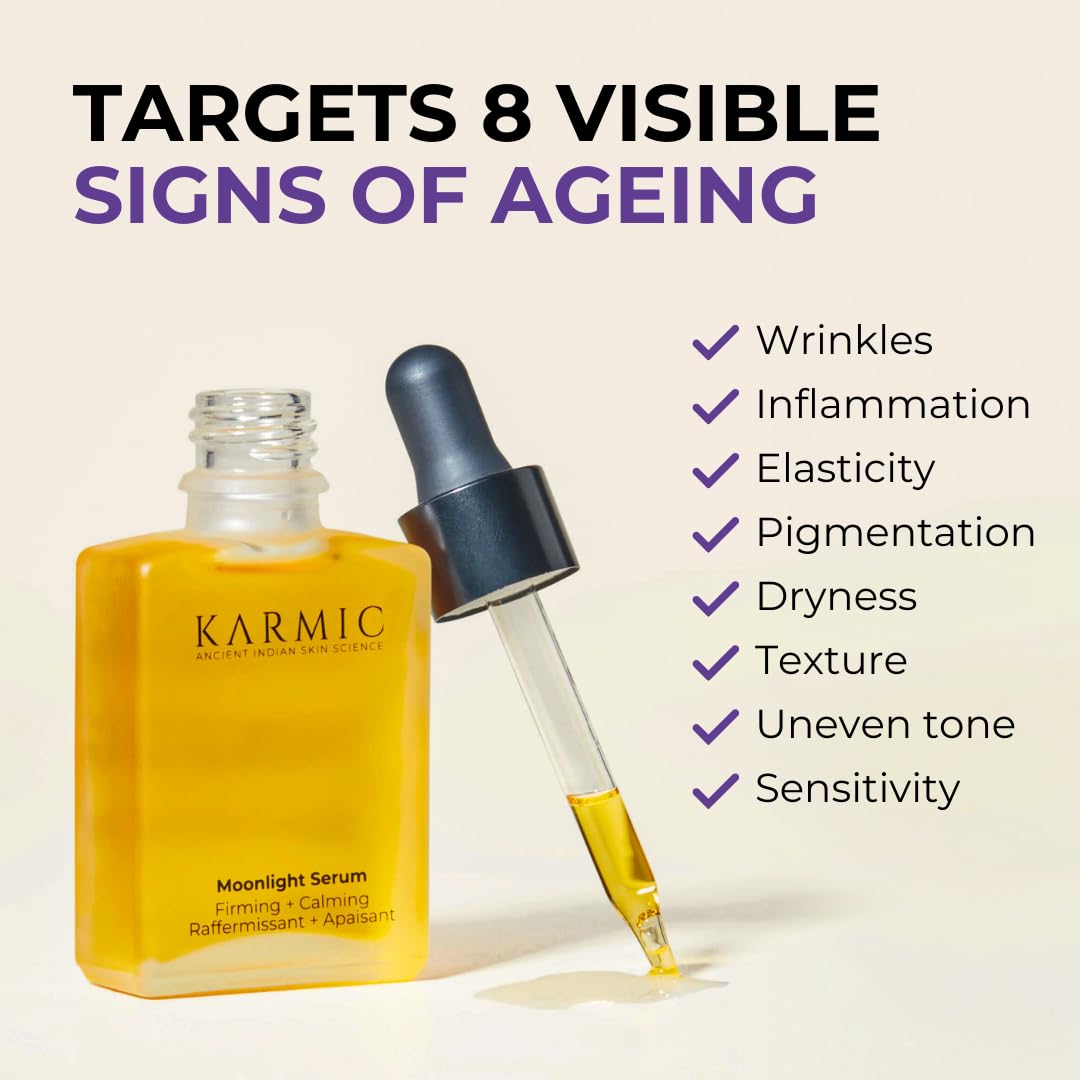 Karmic Skin Brightening Vitamin C Face Serum: With Saffron & Vit. E | Hydrate & Reveal Bright Glowing Skin | Correct Dark Spots | Treat Hyperpigmentation | Organic Facial Oil Skin Care | Women & Men