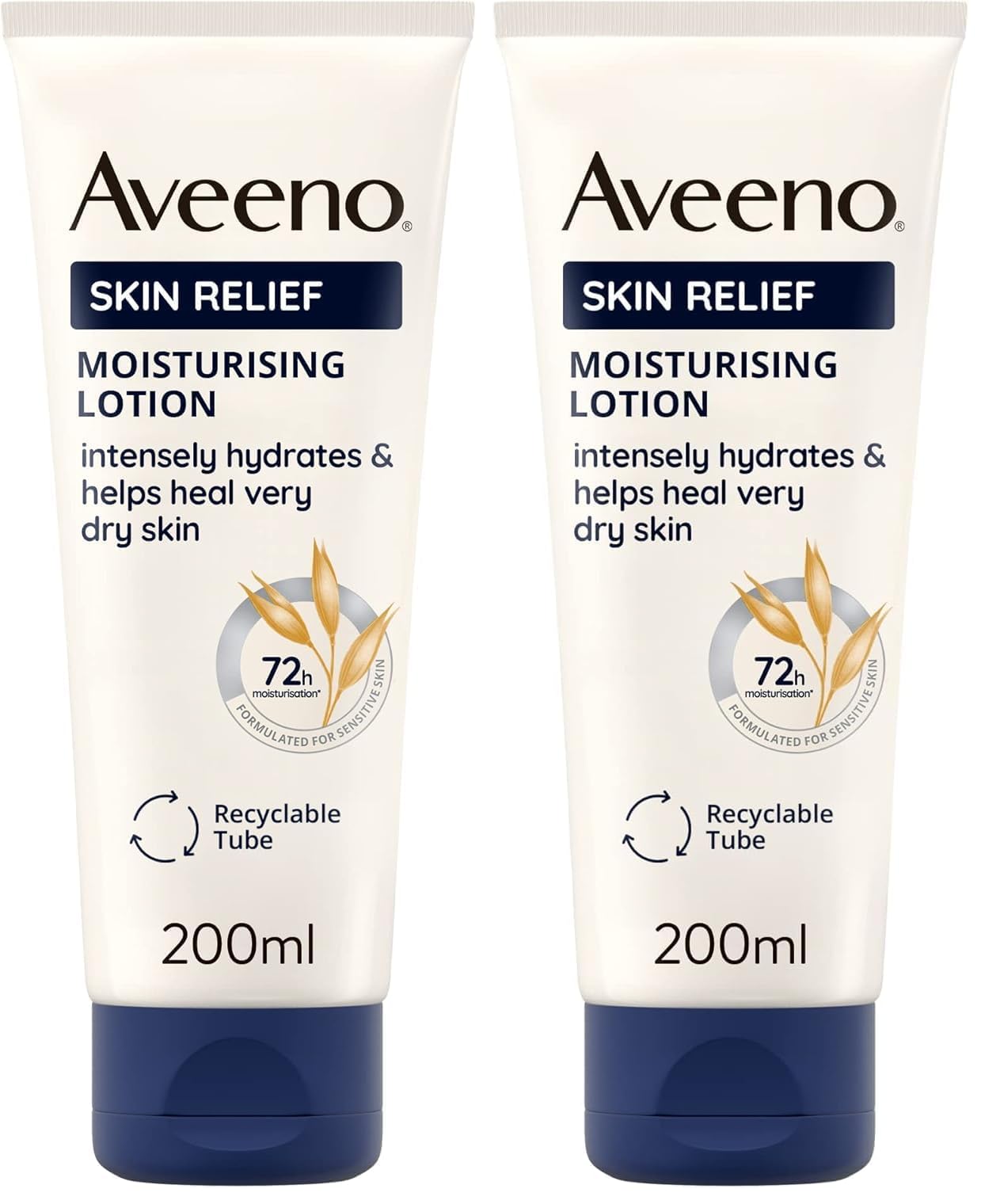 Aveeno Skin Relief Moisturising Lotion, With Soothing Triple Oat Complex & Shea Butter, Suitable For Sensitive Skin, 72-Hour Intense Hydration, Helps Relieve Very Dry and Tight Skin, Unscented, 500ml