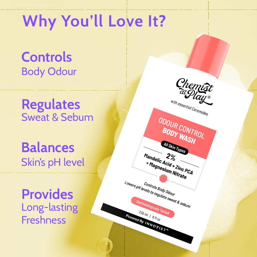 Chemist at Play Brightening Body Wash | Alpha Arbutin & Vitamin C | Fades Dark Spots & Evens Skin Tone | Glycolic Acid | Sulphate Free | 236ml