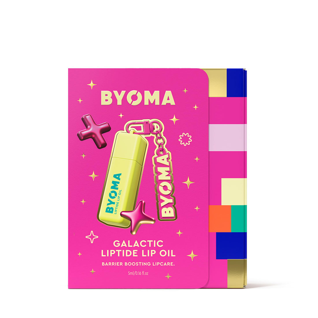 BYOMA Galactic Liptide Lip Oil (5ml) Hydrating, Plumping & Non-Sticky Gloss | Avocado Oil Formula for Soft, Fuller-Looking Lips + Exclusive Liptide Keychain | Holiday Essentials