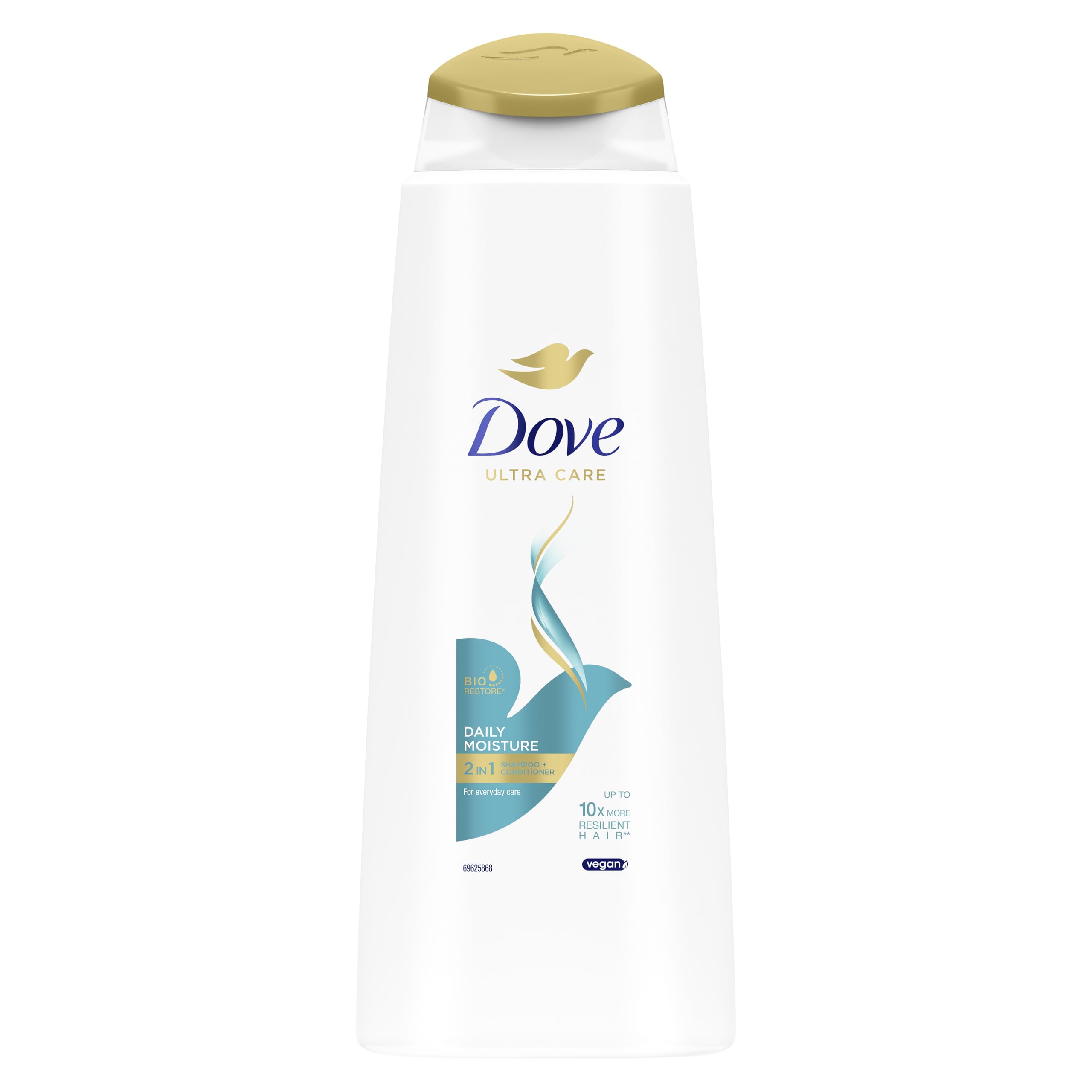 Dove Nutritive Solutions Daily Moisture 2 in 1 Shampoo + Conditioner shampoo and conditioner that leaves hair silky smooth for dry, damaged hair 400 ml Halalzen