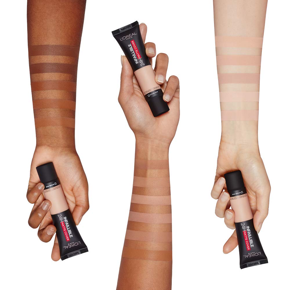 L'Oreal Paris Cover Liquid Foundation, With 4% Niacinamide, Long Lasting, Natural Finish, Available in 20 Shades, SPF 25, Infallible 32H Matte Cover, Shade 110, 30ml Halalzen