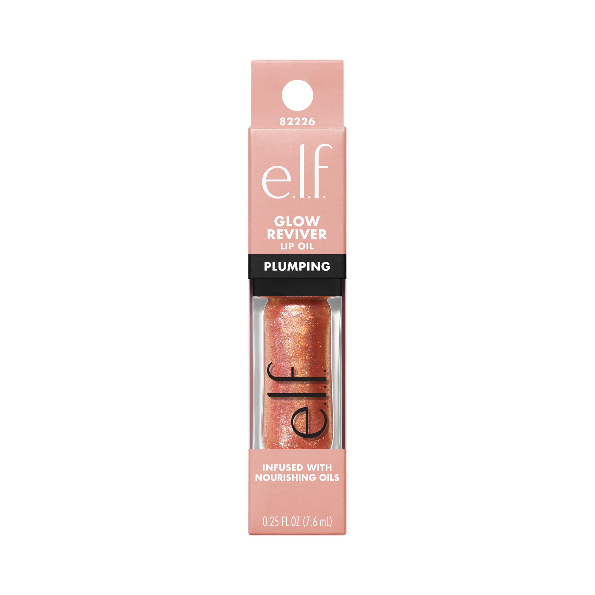 e.l.f. Glow Reviver Plumping Lip Oil, Tinted Lip Plumper for a High-Shine, Plump Finish, Infused with Jojoba Oil, Vegan & Cruelty-Free, Piggy Bank