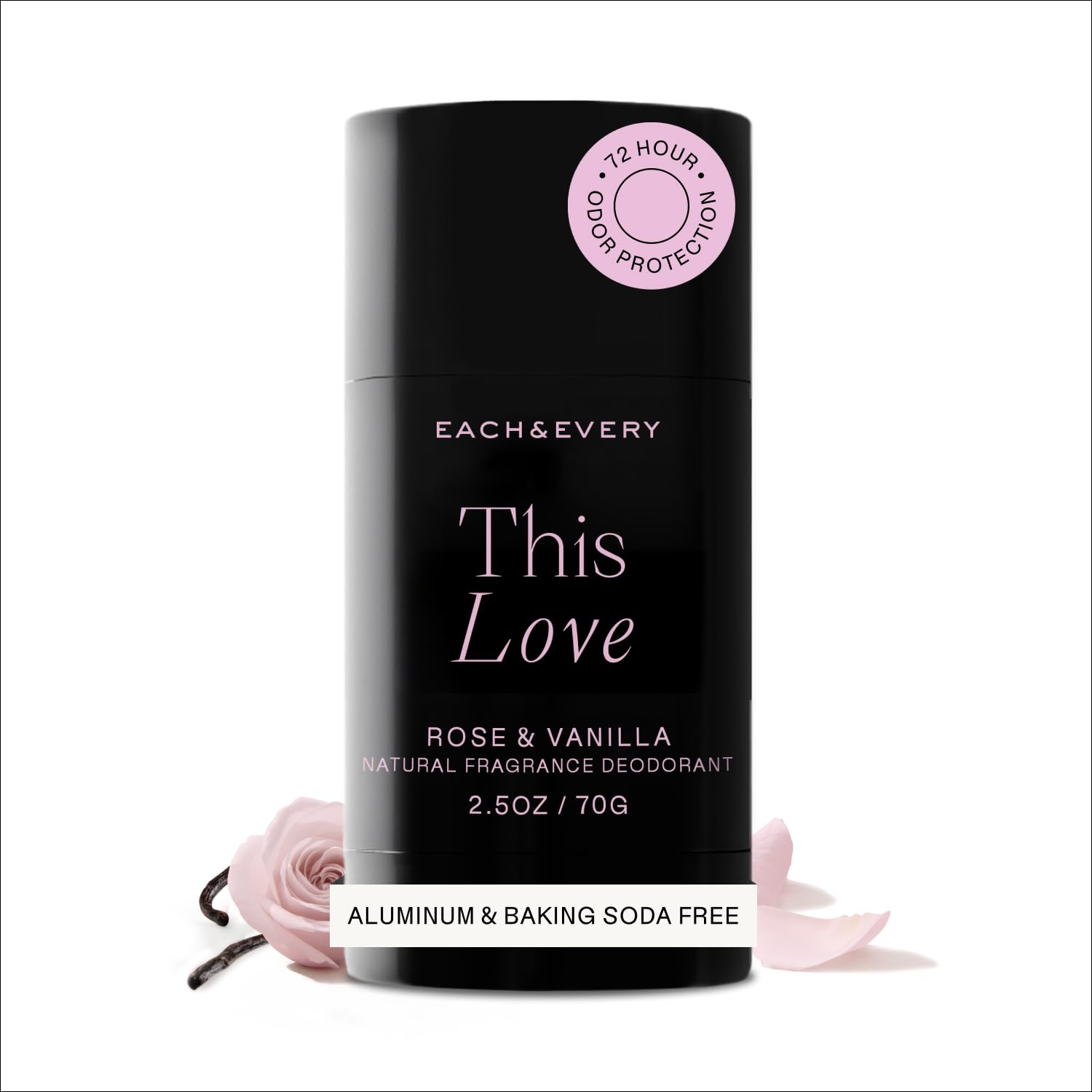 Déodorant sans aluminium Each & Every pour femme et homme – Parfum naturel Protection contre les odeurs pendant 72 heures, déodorant non toxique pour peaux sensibles, vérifié EWG, sans bicarbonate de soude – Framboise et Mandarine, 70,8 g