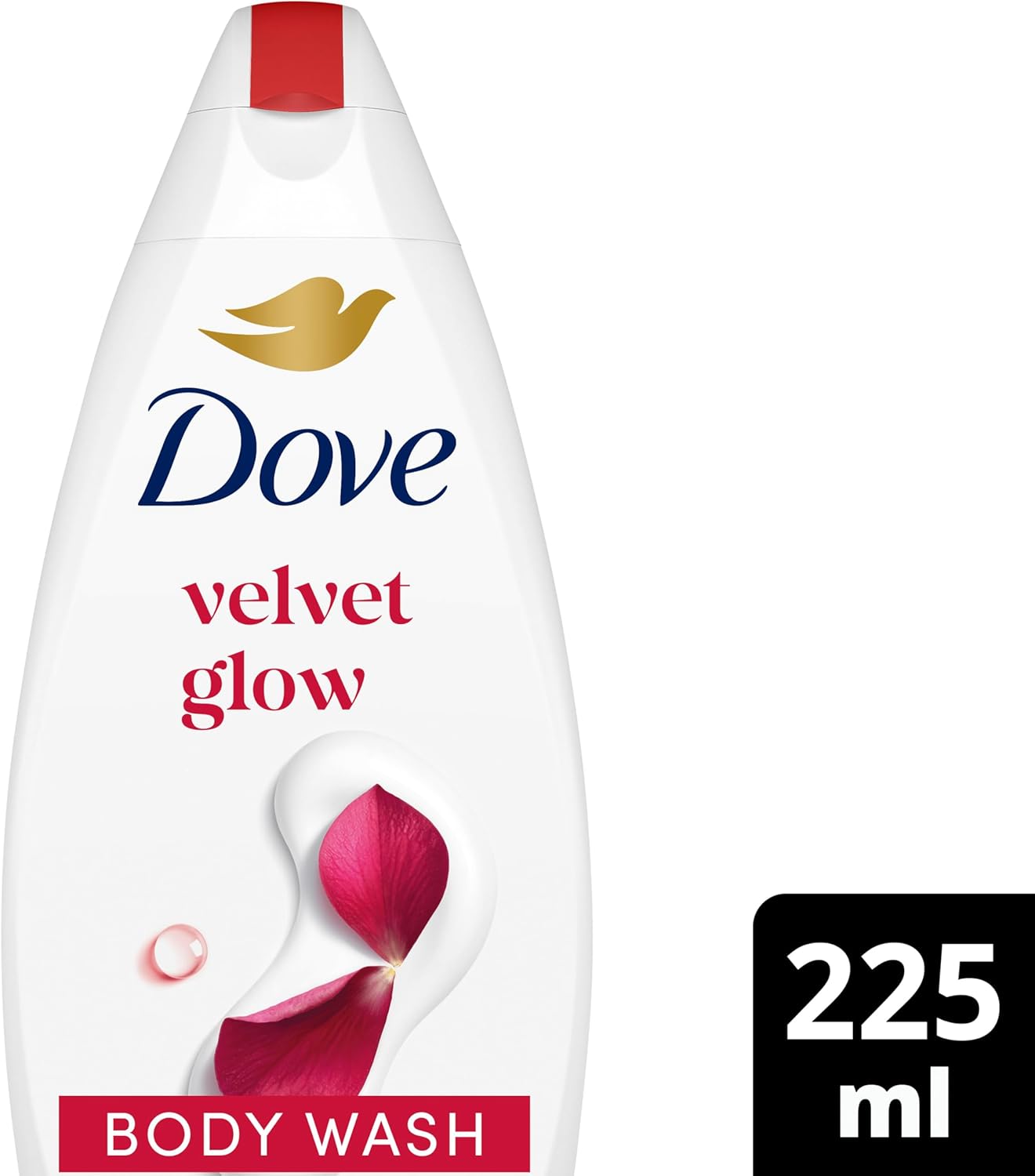 Dove Velvet Glow Body Wash body cleanser shower gel with a floral scent for softer, smoother skin after just one shower 225 ml
