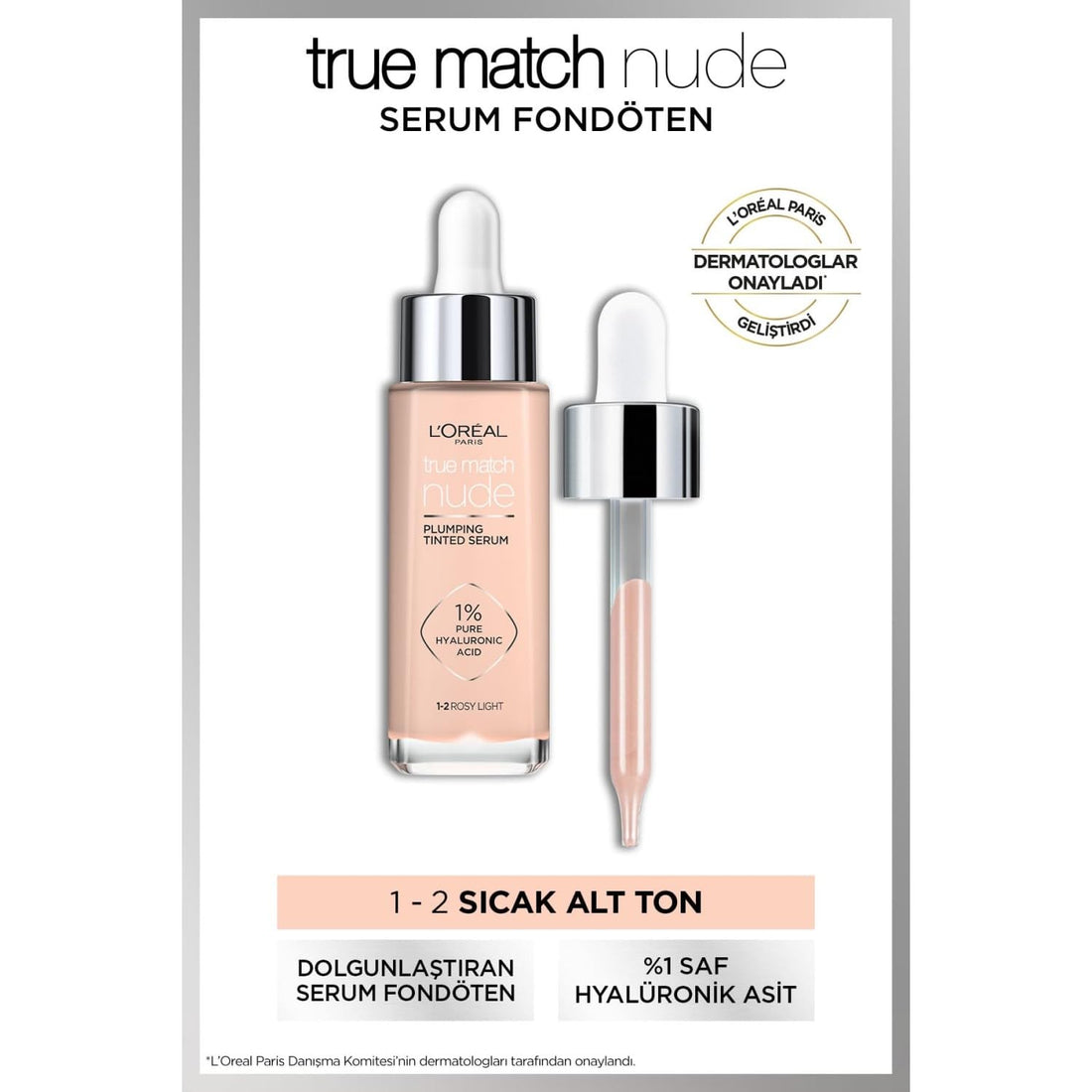 L'Oréal Paris Nude Tinted Serum for Face, Plumping and Hydrating Face Makeup, 1 Percent Pure Hyaluronic Acid, Nude Foundation to Cover, Replumps and Hydrates Skin in One Hour, Shade 4-5 Medium Halalzen