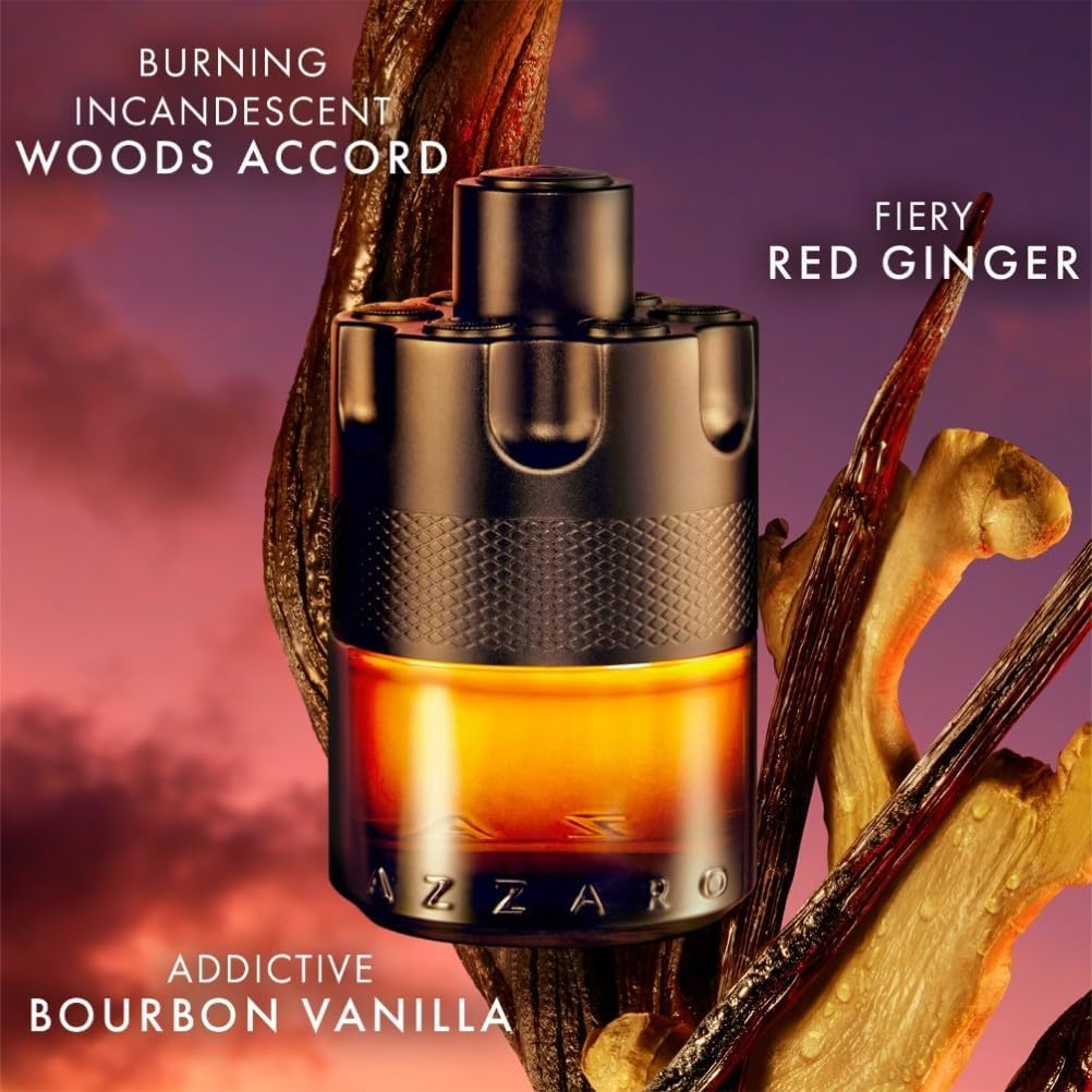Azzaro The Most Wanted Parfum, Intense Fougere Ambery Spicy Fragrance for Men with Red Ginger, Glowing Toffee, Bourbon Vanilla and Earthy Woods, Seductive and Long Lasting Aftershave, 50ml