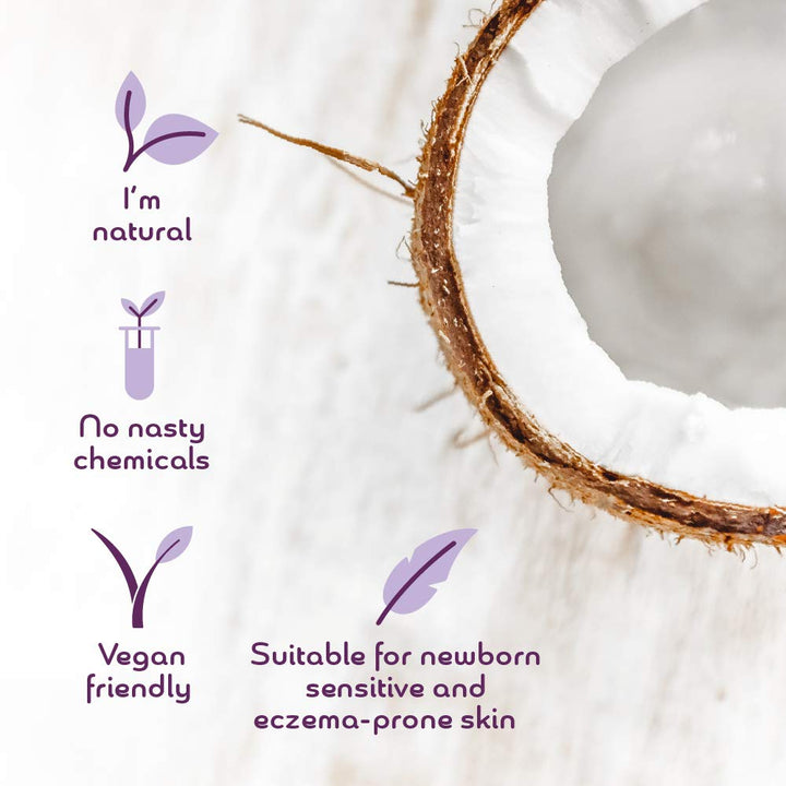 Kokoso Baby - Coconut Oil Baby Lotion, Unfragranced - Organic Coconut Oil & Sweet Almond Oil - Moisturises & Nourishes - Suitable for Dry, Sensitive & Eczema Prone Skin - 190ml