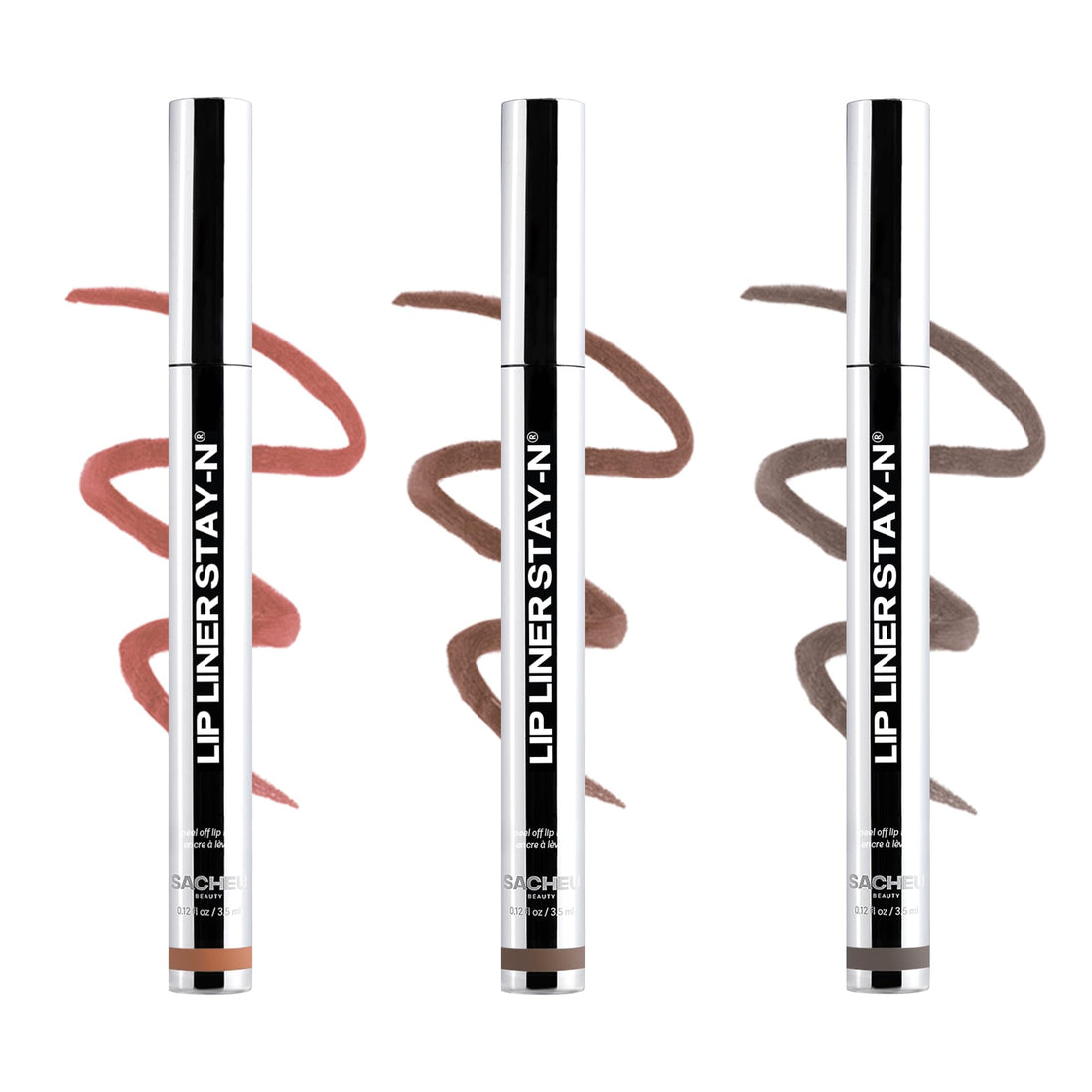 Sacheu Lip Liner STAY-N Peel Off Lip Stain - Long Lasting Waterproof Lip Tint with Hyaluronic Acid & Vitamin E – Transfer Proof Matte Finish, Vegan & Cruelty-Free (Deep Bundle) Halalzen