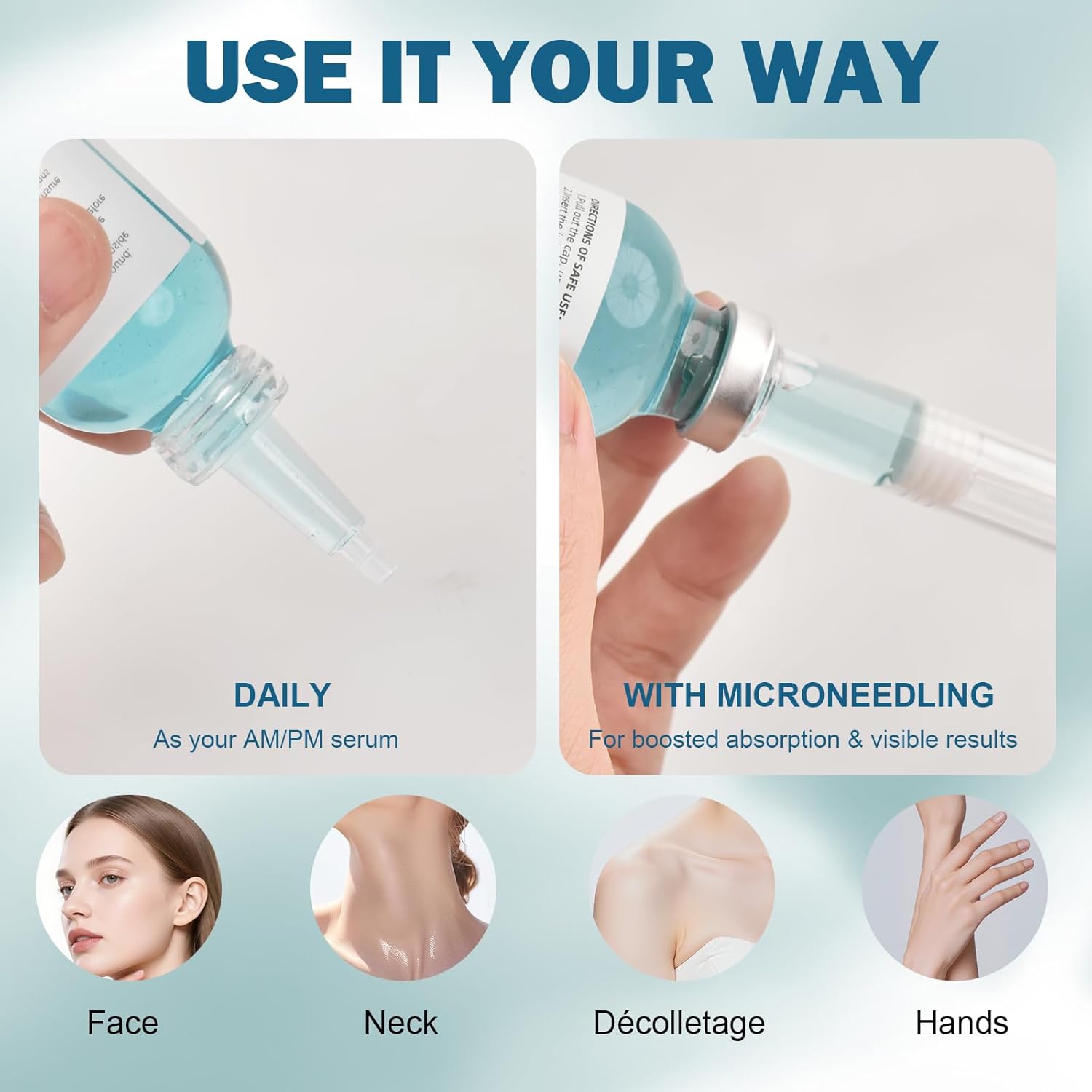 Stem Cell Serum for Face, 2pcs Korean Micro Needling Serum Booster, Ampoule to Hydrating Korean Skincare