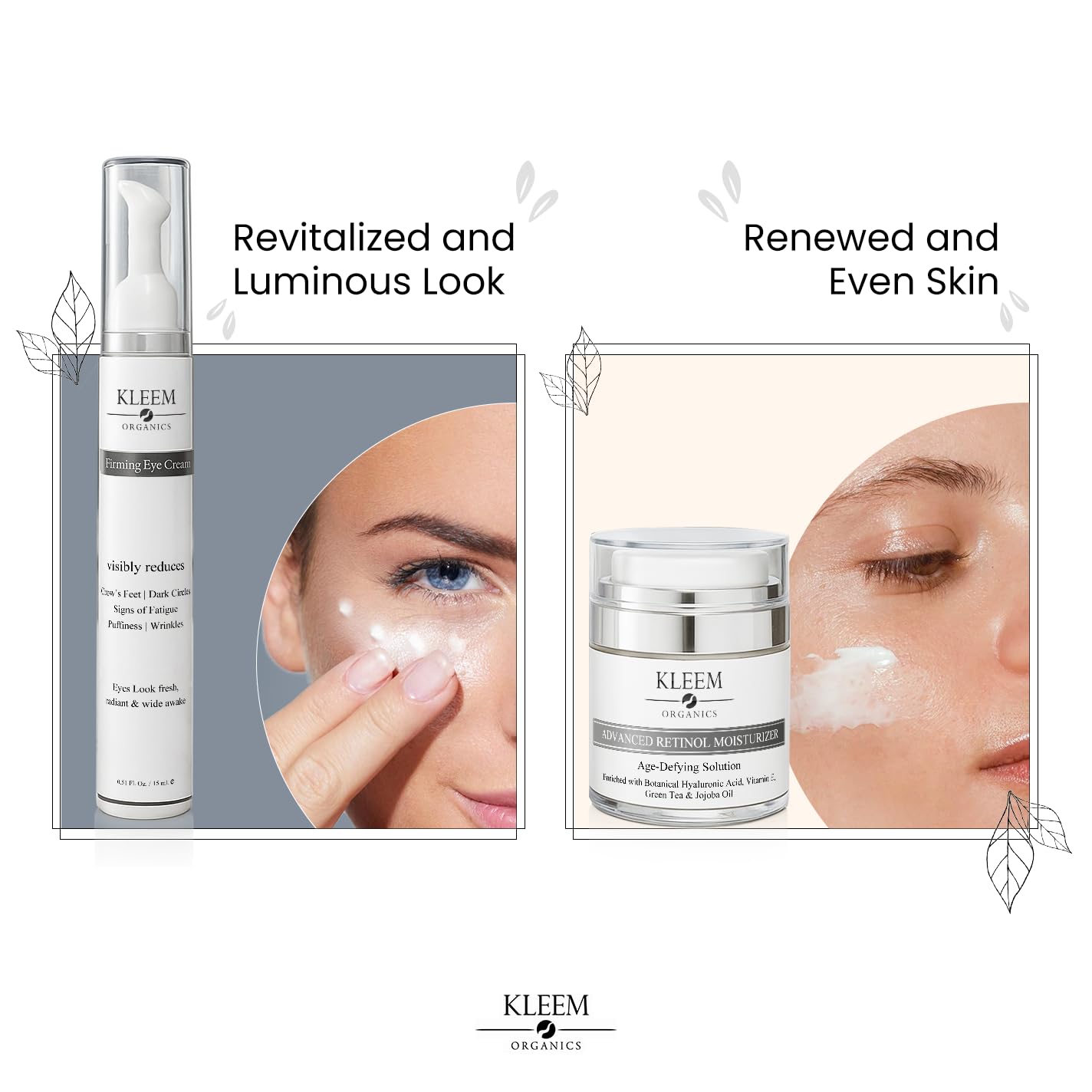 Kleem Retinol Night Cream – Anti Wrinkle Face Cream with Hyaluronic Acid & Panthenol – Anti Aging Cream for Fine Lines, Dark Spots & Uneven Skin Tone – Gentle Formula, 50ml