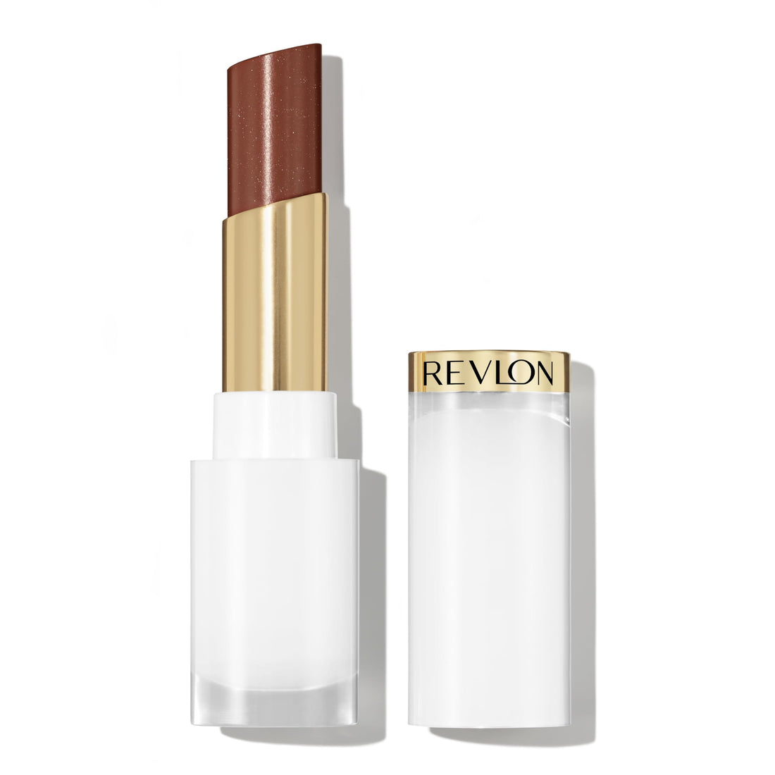 REVLON Super Lustrous Glass Shine Balm, Hydrating Tinted Lip Balm with Hyaluronic Acid, Aloe & Rose Quartz, 008 Rum Raisin, 0.11 oz