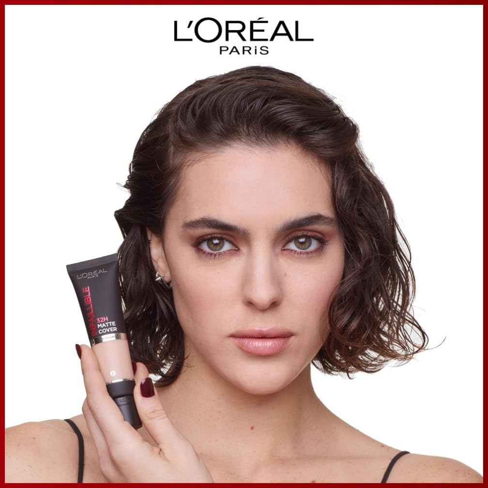 L'Oreal Paris Cover Liquid Foundation, With 4% Niacinamide, Long Lasting, Natural Finish, Available in 20 Shades, SPF 25, Infallible 32H Matte Cover, Shade 110, 30ml Halalzen