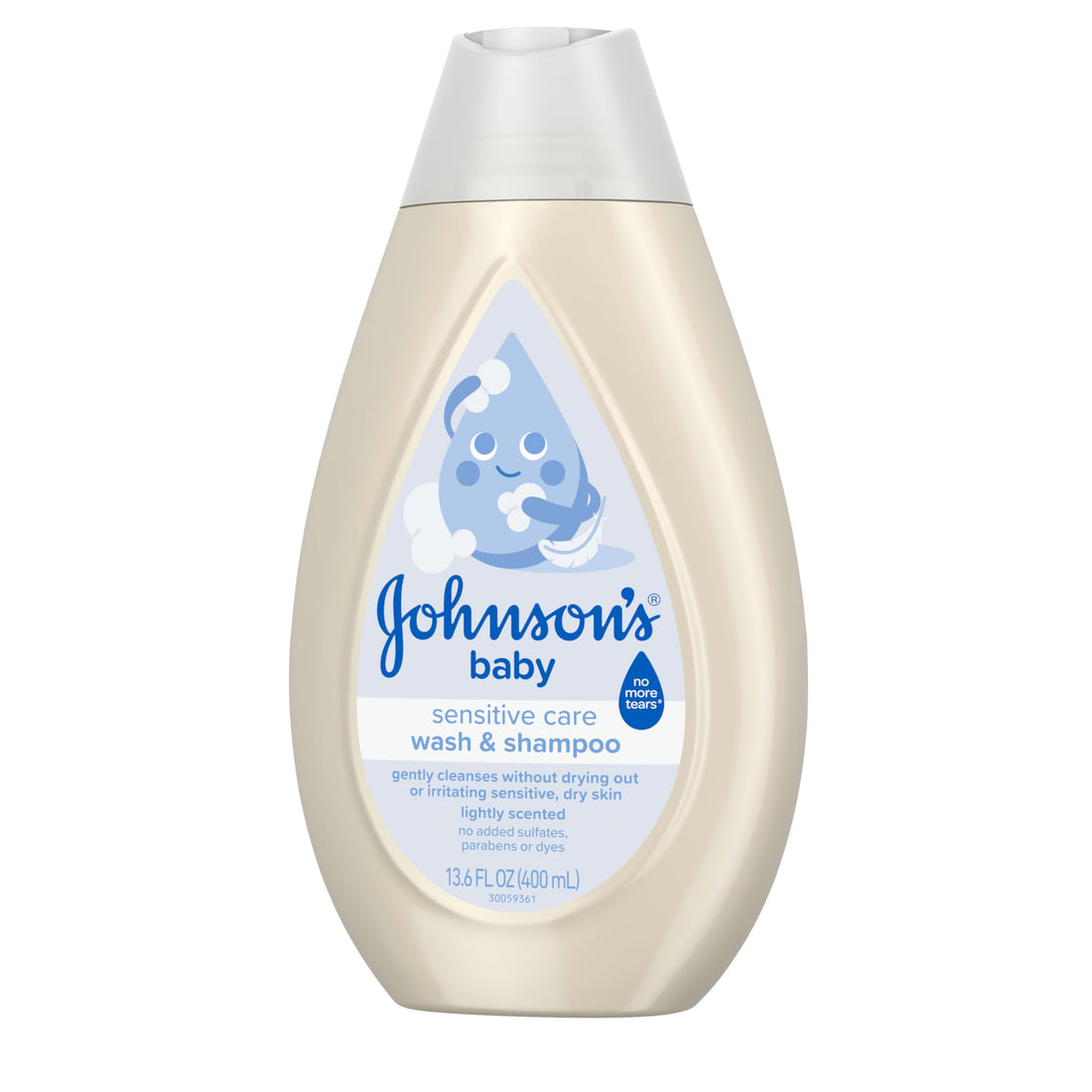 Johnson's Sensitive Care Baby Wash & Shampoo, Daily Moisturizing 2-in-1 Baby Wash & Shampoo to Gently Cleanse Without Drying Out Sensitive Skin, Light Scent, Hypoallergenic, 13.6 fl. oz Halalzen