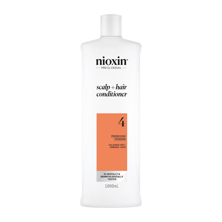Nioxin System 4 - Hair Thickening System For Damaged Hair with Progressed Thinning - Biotin & Niacinamide - Shampoo, Conditioner, Serum Halalzen