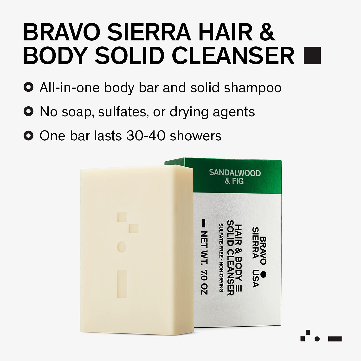 Bravo Sierra Pain de Savon Corps et Cheveux Tout-en-Un - Fève Tonka & Citron, 200 g - Noix de Coco, Beurre de Karité et Farine d'Avoine pour une Peau Douce et des Cheveux Sains