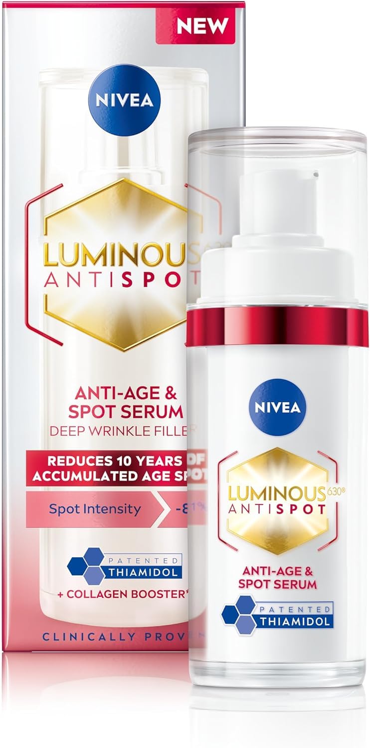 NIVEA Luminous 630 Anti Dark-Spot & Anti-Age Serum (30ml), Anti-Wrinkle Face Serum Reduces Age Spots and Dark-Spots, Firming and Hydrating Serum to Reduce Wrinkles and Fine Lines Halalzen