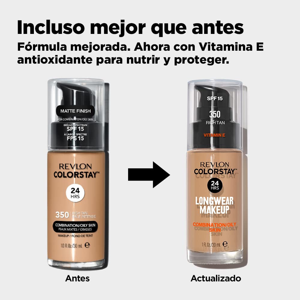 Revlon Colorstay Liquid Foundation Makeup for Combination/Oily Skin SPF15 Medium to Full Coverage (30ml) Matte Finish, Buff (150) Unisex Halalzen