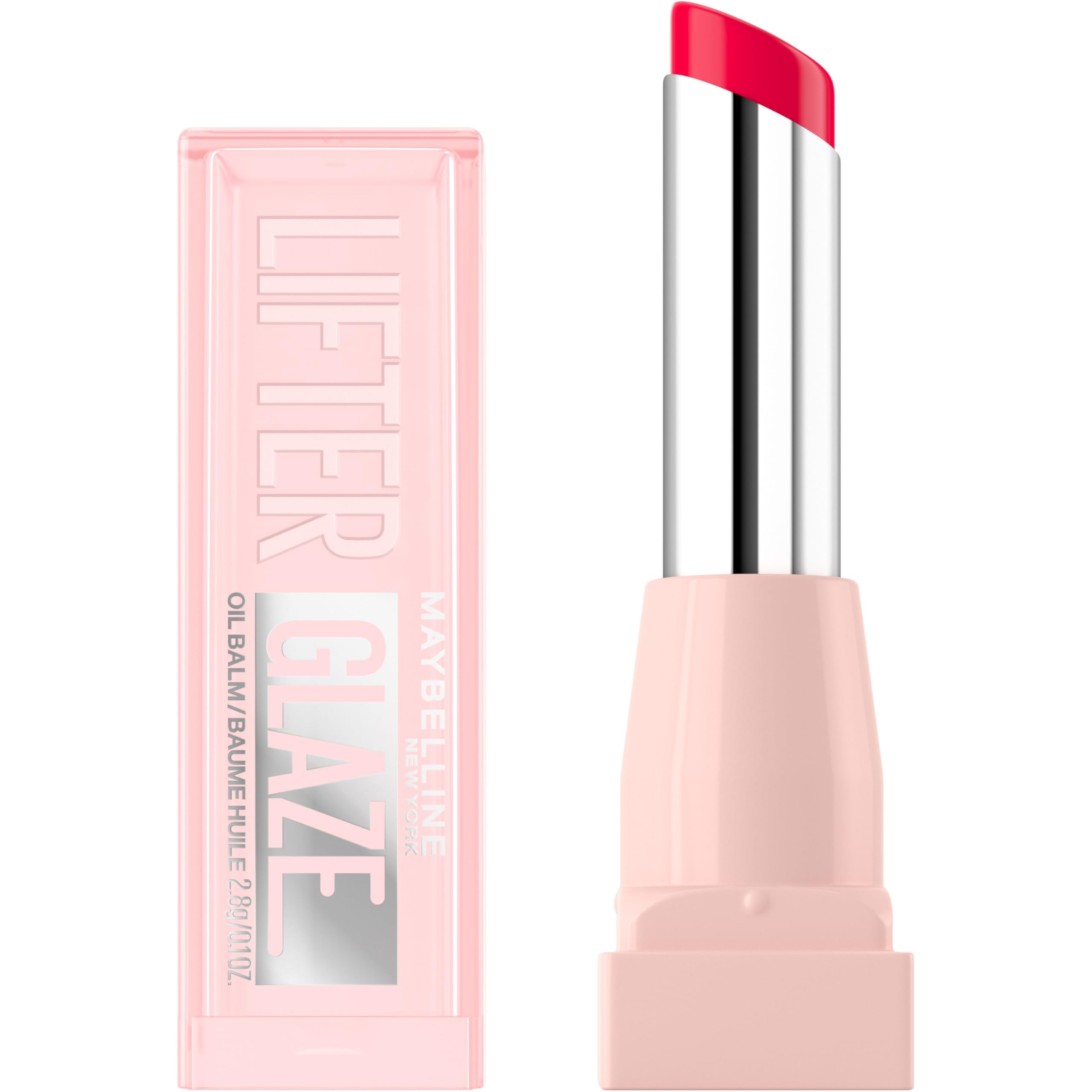 MAYBELLINE Lifter Glaze Oil Balm with Hyaluronic Acid and Hydrating Oil Blend, Lip Balm with 24HRs of Smooth, Moisturizing Shine, Pink Drip (Sheer Baby Pink) Halalzen