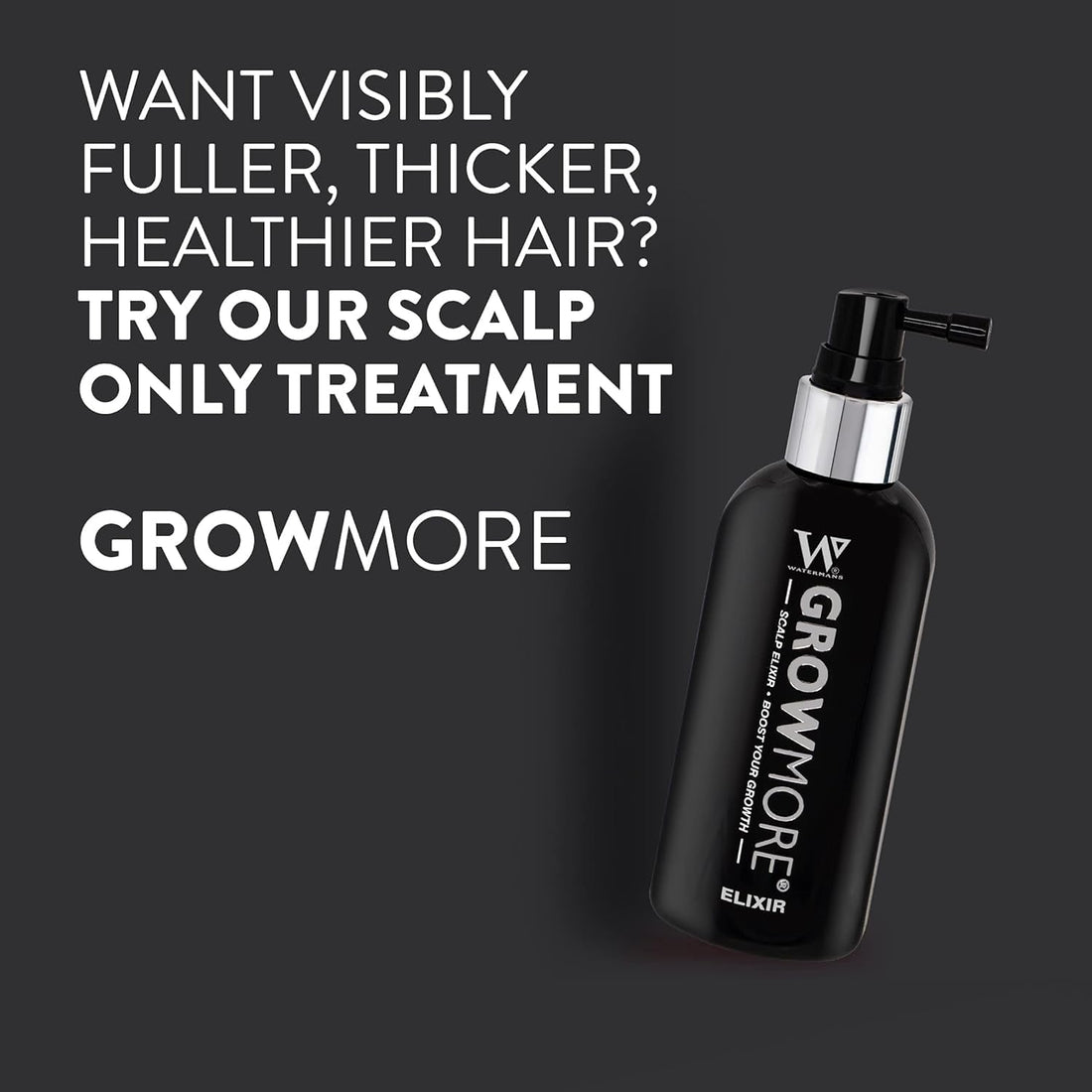 Grow More® Elixir – Leave In Hair Growth Serum for Thicker-Looking Hair & Improved Scalp Condition with Biotin, Caffeine, Rosemary & More – Sulfate-Free Hair Oil for Women & Men, 100mL