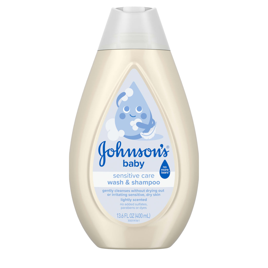 Johnson's Sensitive Care Baby Wash & Shampoo, Daily Moisturizing 2-in-1 Baby Wash & Shampoo to Gently Cleanse Without Drying Out Sensitive Skin, Light Scent, Hypoallergenic, 13.6 fl. oz Halalzen