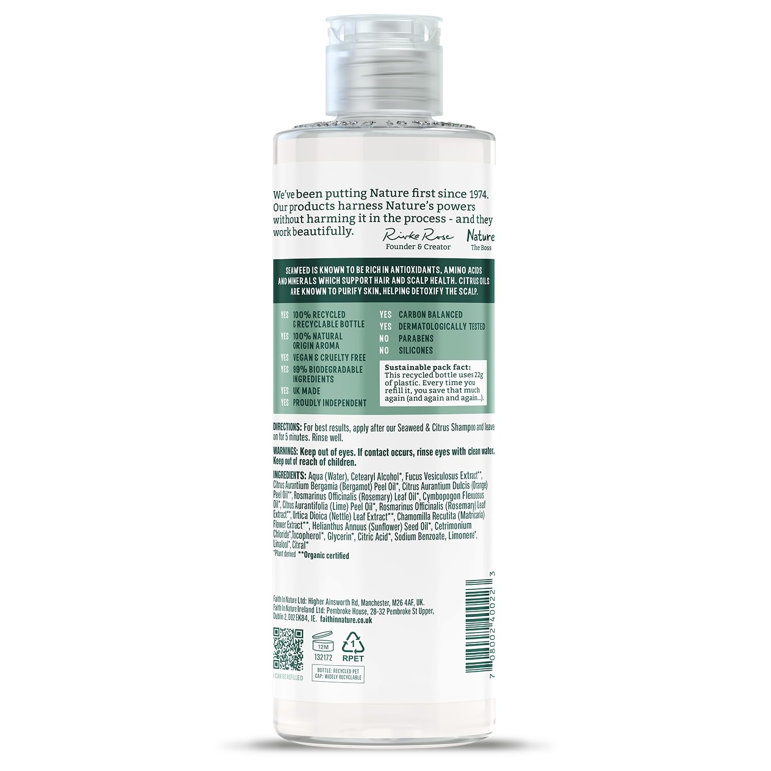 Faith In Nature Organic Aloe Vera Conditioner, Soothing for Normal Hair & Scalp, Vegan & Cruelty Free, No SLS, Silicones or Parabens, 400ml