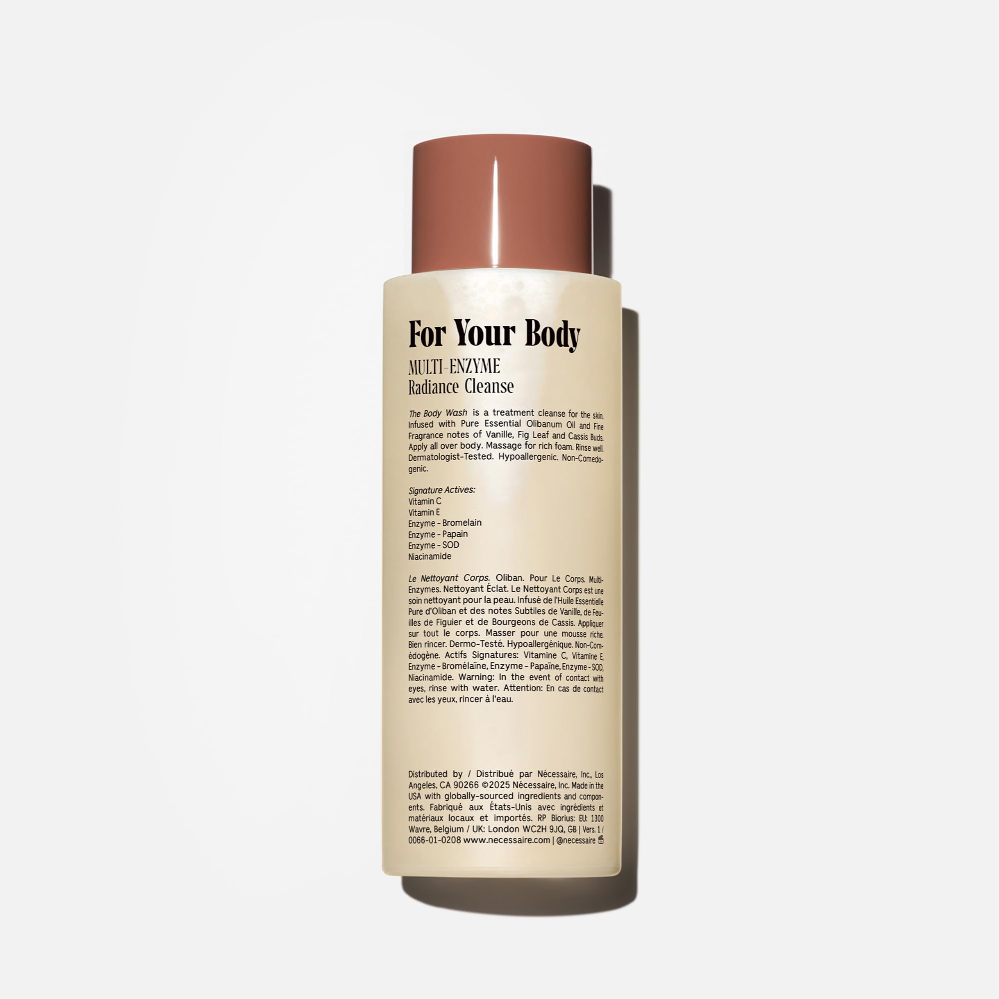 Nécessaire The Body Wash Eucalyptus — Multi-Oil Shower Gel Body Wash for Women + Men. Non-Comedogenic + Hypoallergenic for Sensitive Skin with Niacinamide. 500ml/16.9 fl oz