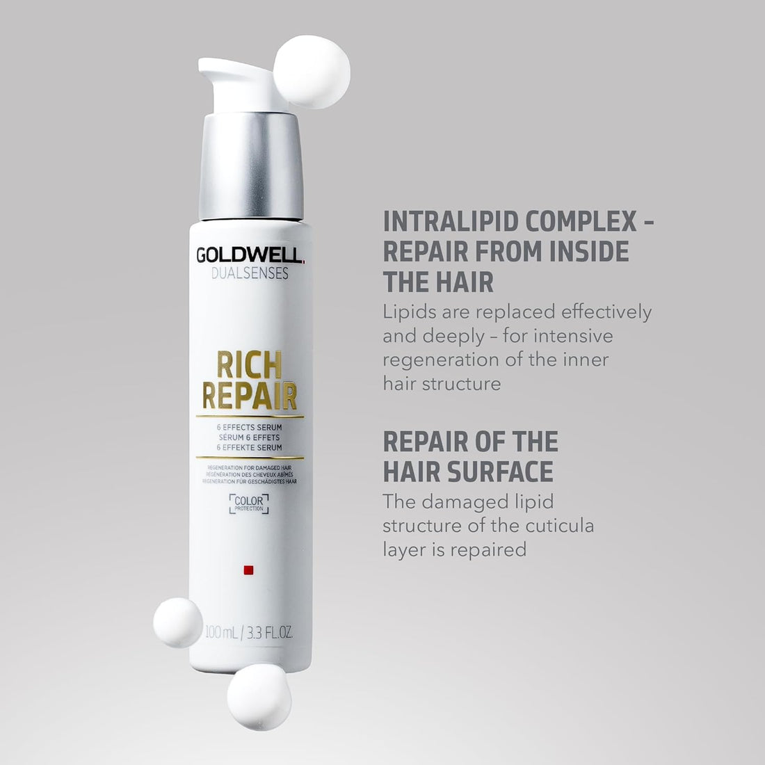 Goldwell Dualsenses Rich Repair 6 Effects Serum, For Dry to Damaged Hair, Anti-Breakage and Shine, 100ml