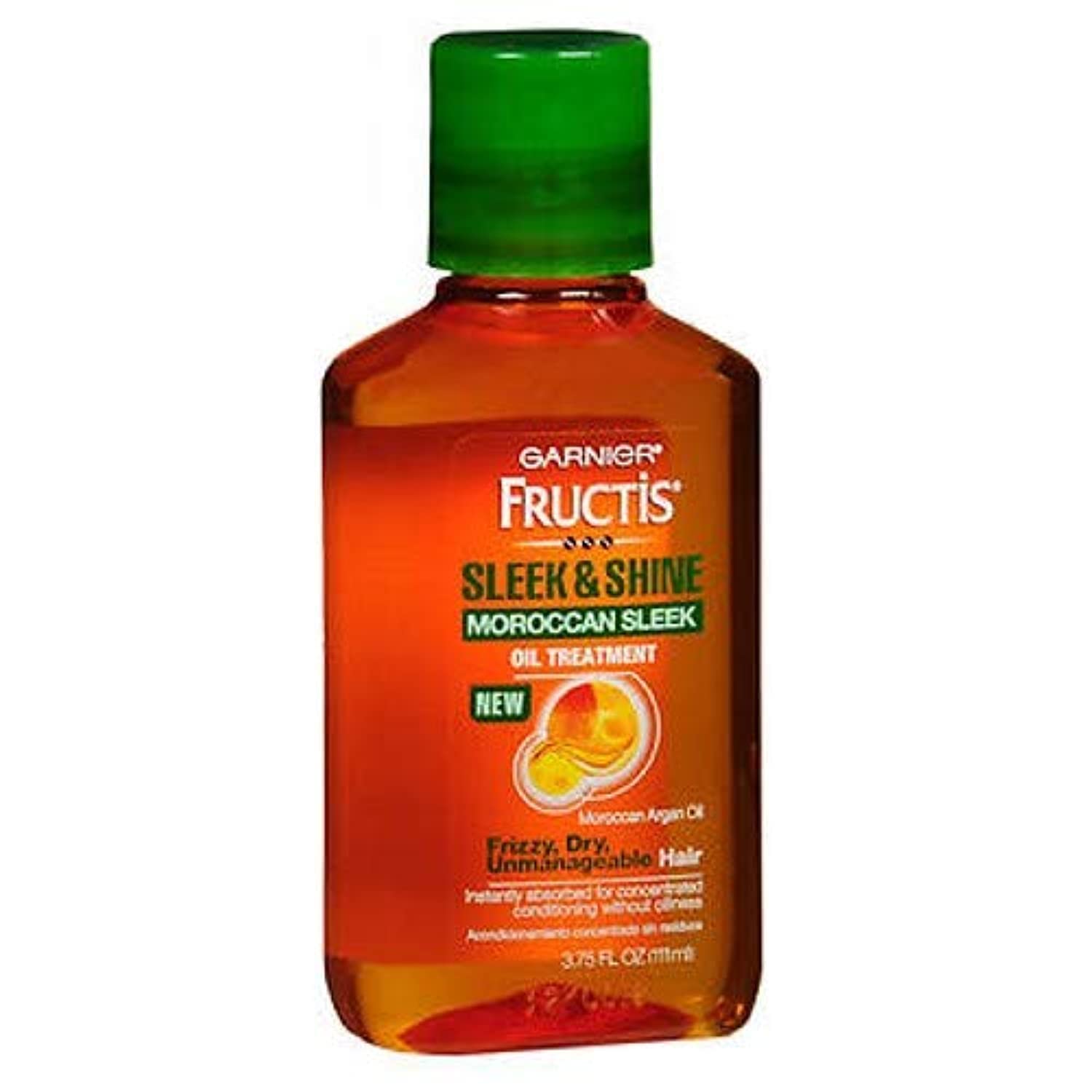 Garnier Fructis Sleek & Shine Moroccan Sleek Smoothing Oil for Frizzy, Dry Hair, Argan Oil, 3.75 Fl Oz, 2 Count (Packaging May Vary) Halalzen