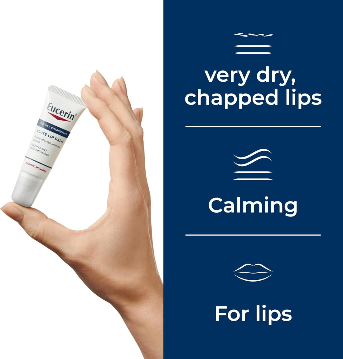 Eucerin Acute Lip Balm 10ml, Nourishing Lip Care for Very Dry, Chapped Lips, Dry Lips Treatment with Ceramides and Natural Ingredients Halalzen