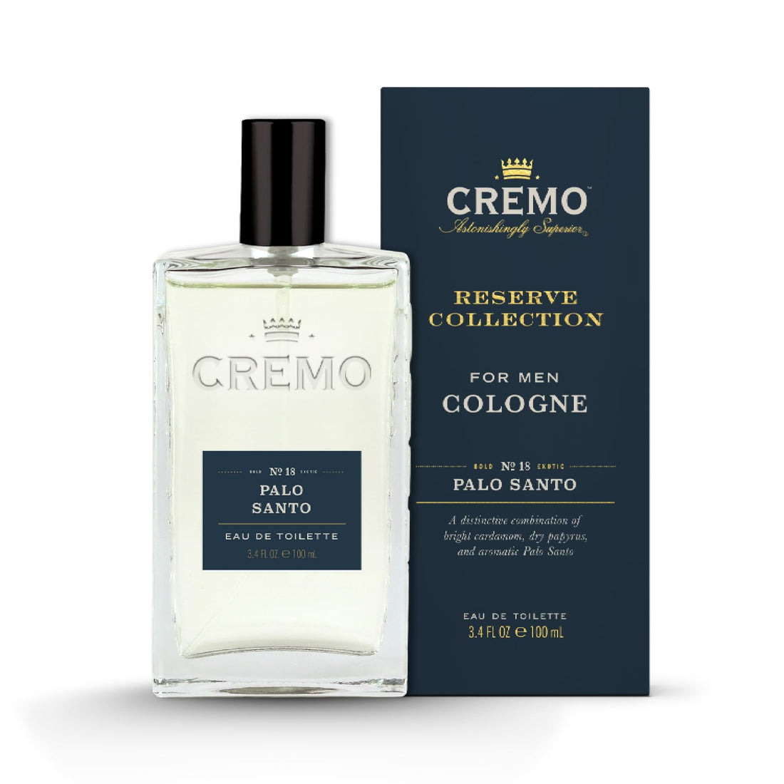 Cremo Men's Eau de Toilette, Spice and Black Vanilla Cologne for Men, Spicy Men's Perfume Gift for Men, 100 ml