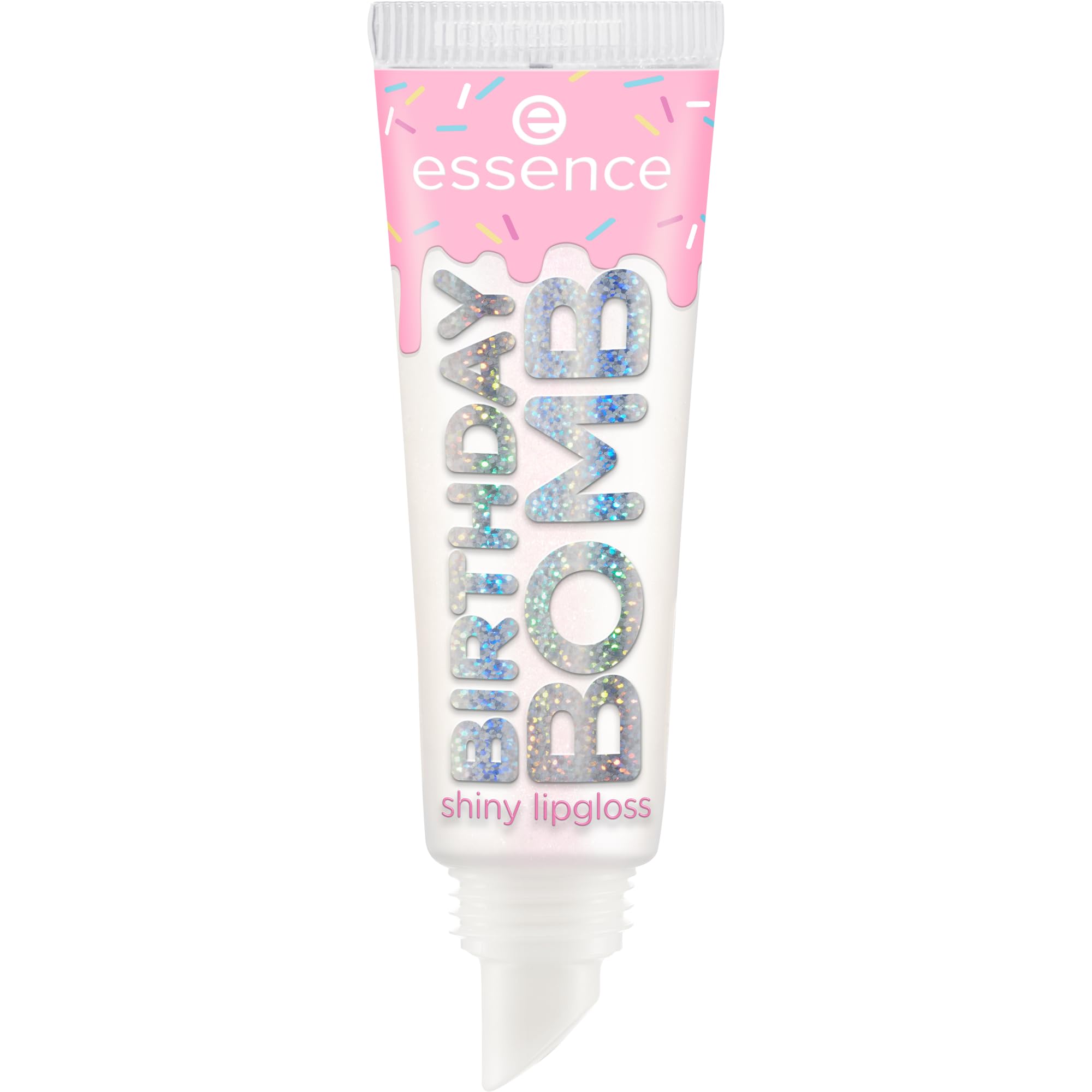 essence BIRTHDAY BOMB shiny lipgloss, natural, shiny, dewy, shimmery (10ml) Halalzen