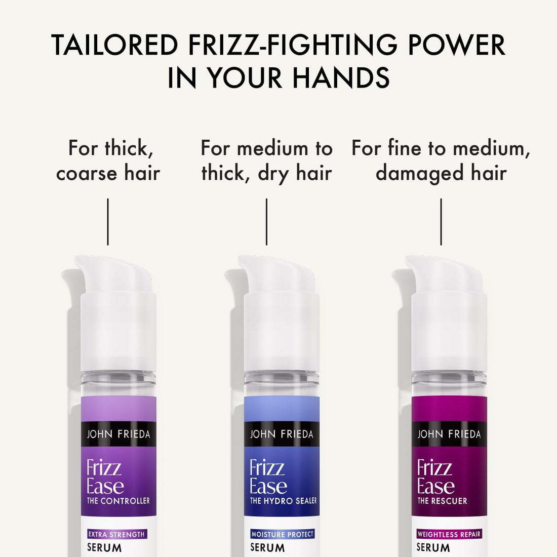 John Frieda Frizz Ease The Controller Extra Strength Serum 50ml. Anti Frizz Serum for Smoothing Hair, Flyaway Control and Sleek Finish