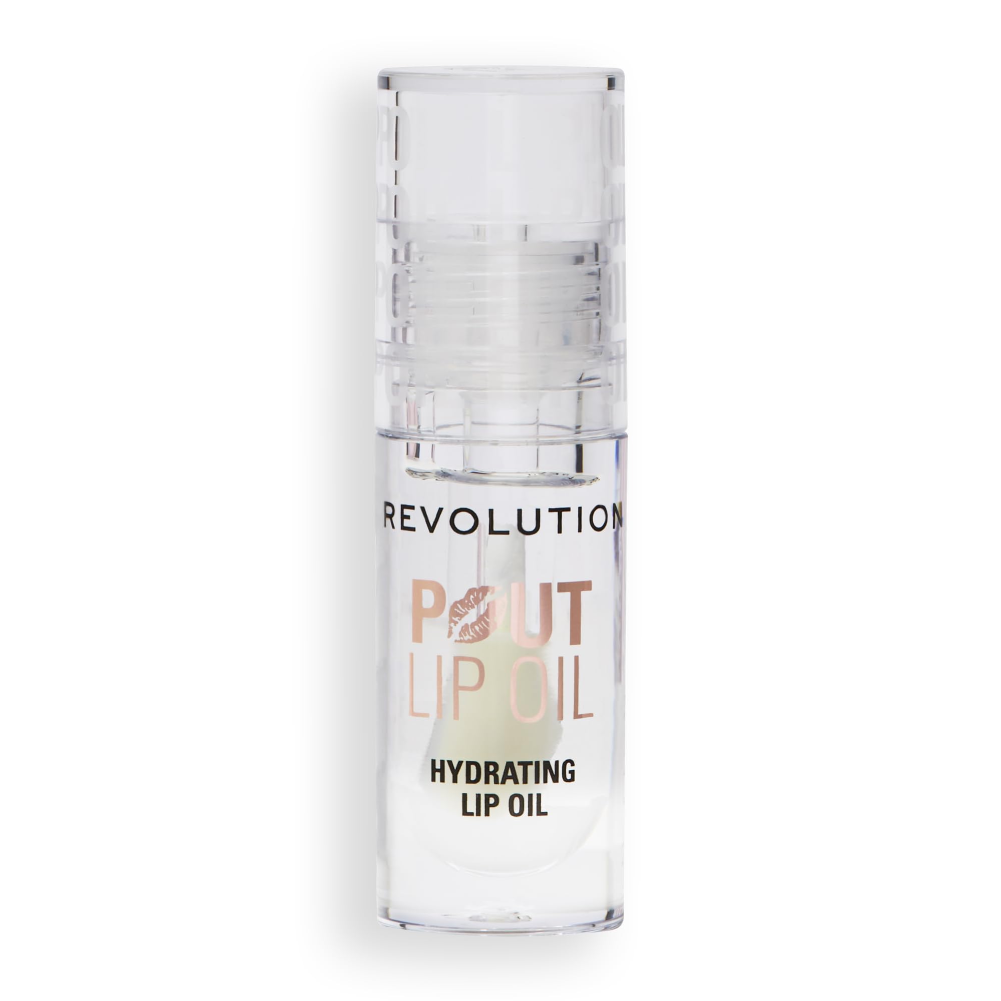 Revolution, Pout Lip Oil, Nourishing Tinted Lip Oil, High Shine, Non-Sticky Finish, Vegan & Cruelty-Free, Lychee Clear, 4ml