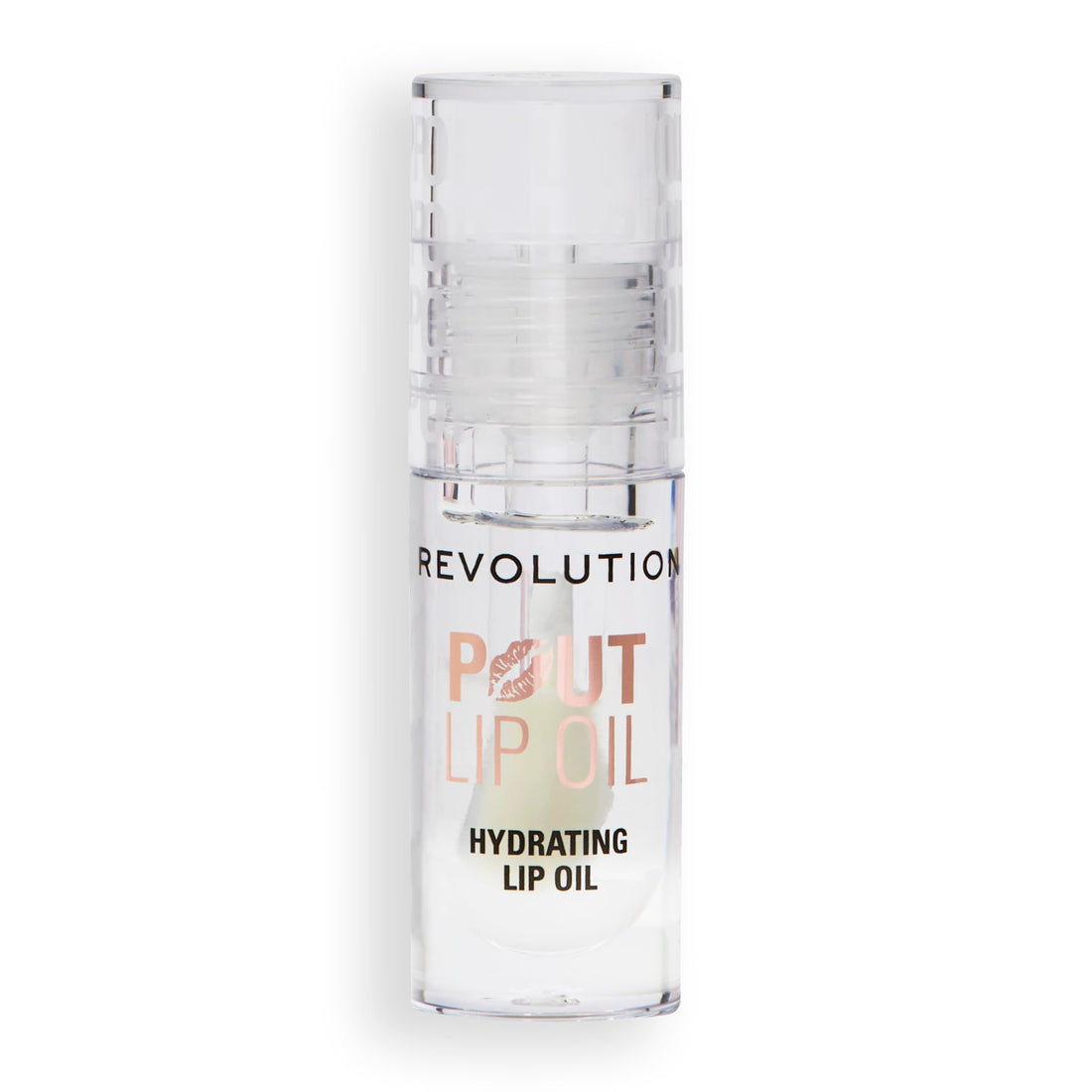 Revolution, Pout Lip Oil, Nourishing Tinted Lip Oil, High Shine, Non-Sticky Finish, Vegan & Cruelty-Free, Lychee Clear, 4ml