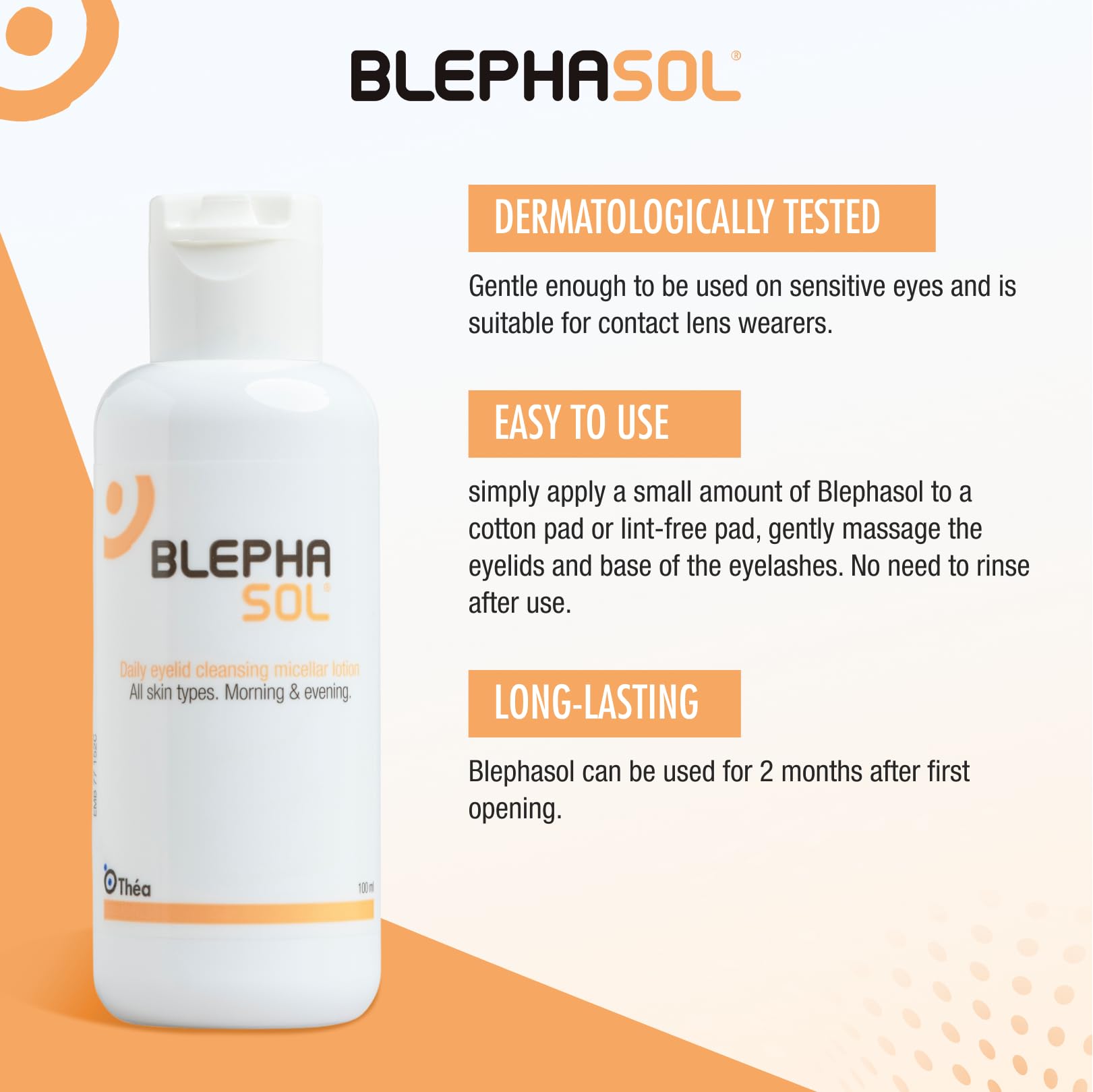 Blephasol Micellar Eyelid Cleansing Lotion | Gentle Removal of Dirt & Makeup | Suitable for Sensitive Skin/Eyelids | Perfume & Alcohol-Free | 2 PACK | 2 x 100 ml Bottle Halalzen