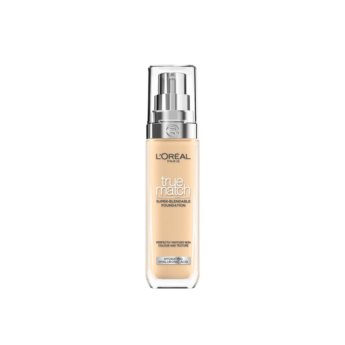 L'Oréal Paris Foundation for Face, Skincare Infused with Hyaluronic Acid, True Match Hydrating Liquid Foundation for All Skin Tones, SPF 16, 1N Ivory, 30 ml Halalzen