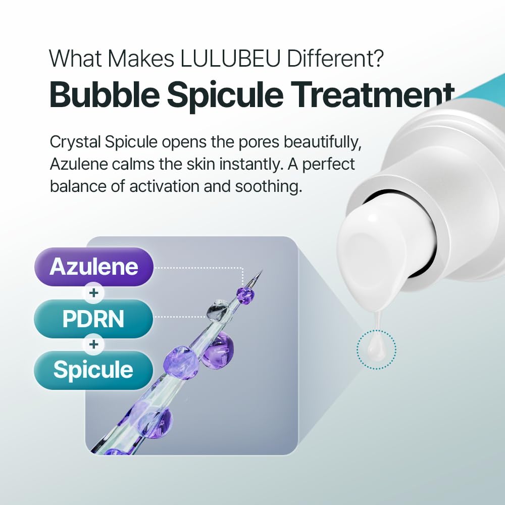 Deep Pore Bubble Shot Ampoule, K-Beauty Deep Pore Prep Serum with Crystal Spicule, PDRN & Azulene, 300-Shot Spicule System for Smoother, Clear-Looking Skin Halalzen