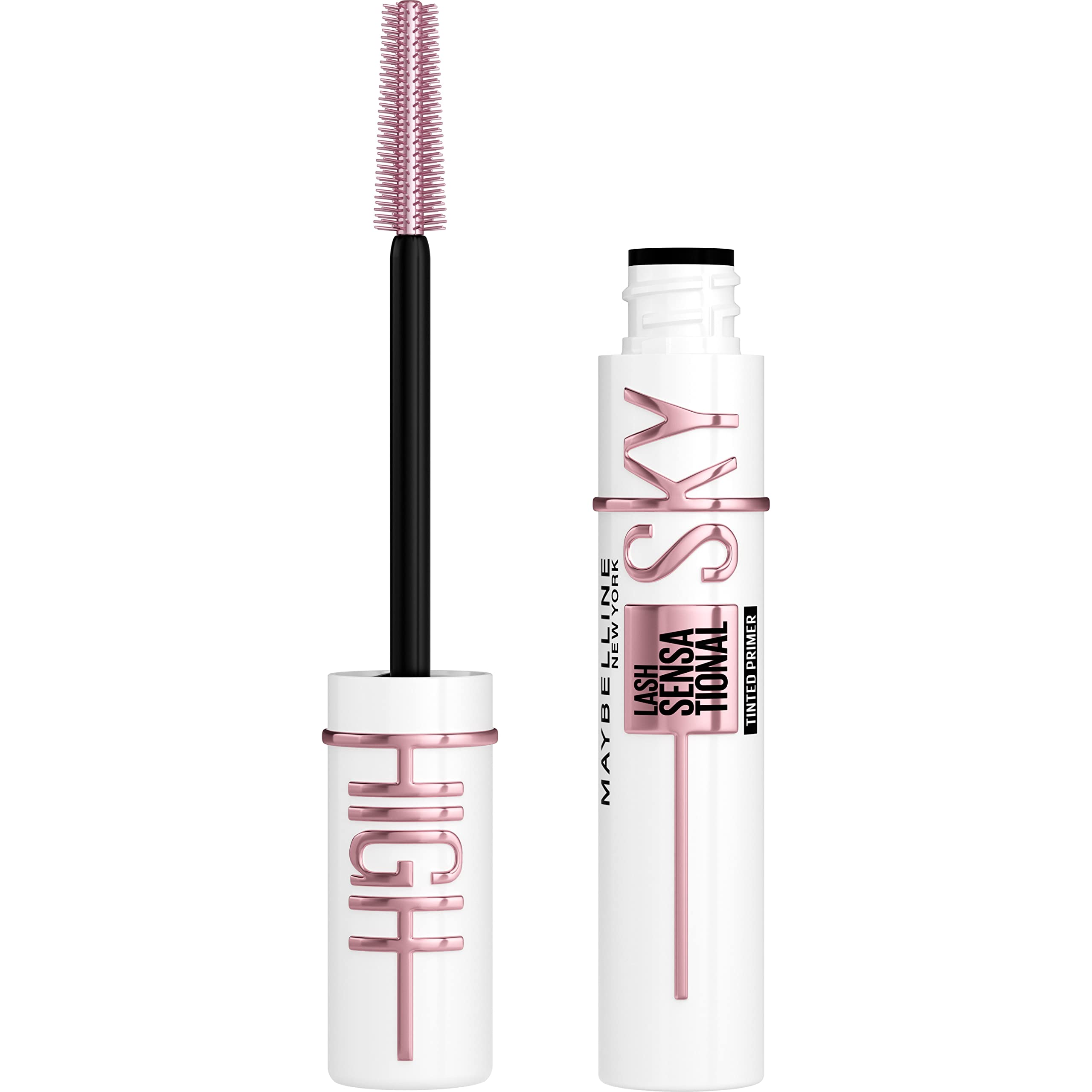 Maybelline Lash Sensational Sky High Washable Mascara Make-up, Volumen, Verlängerung, Definition, Schwung, Multiplikation, aufbaufähige Formel, Very Black, 1 Stück