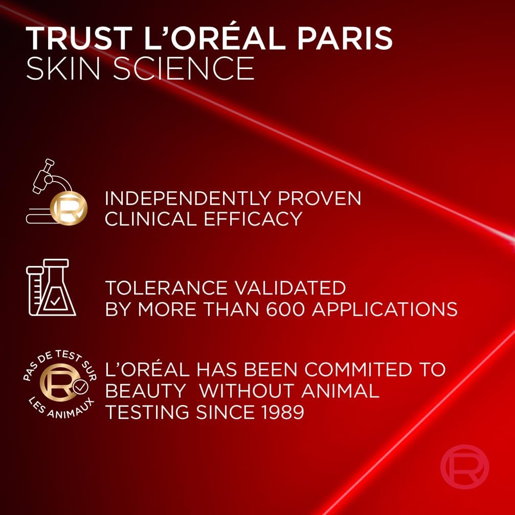L’Oréal Paris Laser Renew Triple Action Anti-Ageing, Skin Retightening Day Cream, Visibly Reduce Wrinkles & Fine Lines; Moisturises, Firms & Brightens Skin; Retinol, Hyaluronic Acid & Vitamin C, 50ml