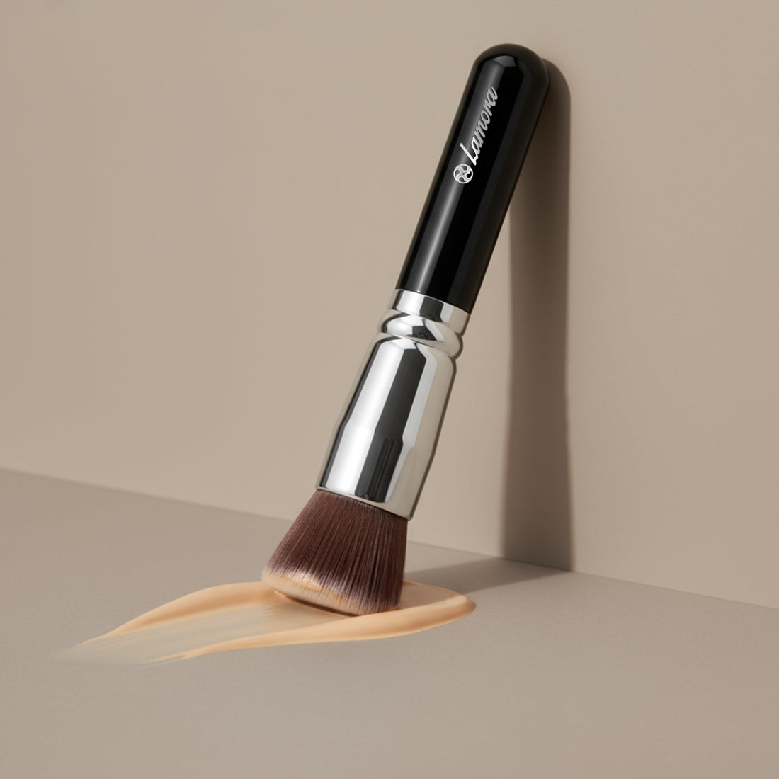 LAMORA Concealer Makeup Brush Under Eye - Angled Flat Top Kabuki Nose Contour Brush - Ideal for Concealing Blending Setting Buffing with Powder Liquid Cream Cosmetic - Small Makeup Foundation Brush Halalzen