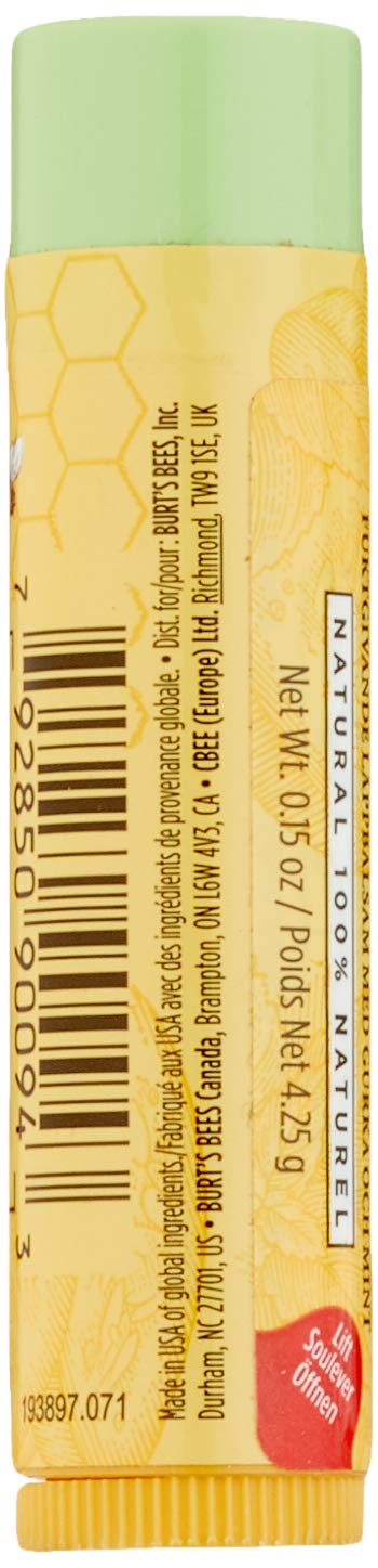 Burt's Bees Lip Balm Pomegranate, Moisturising Lip Balm With Beeswax & Vitamin E, 100% Natural Origin, 4.25g Halalzen