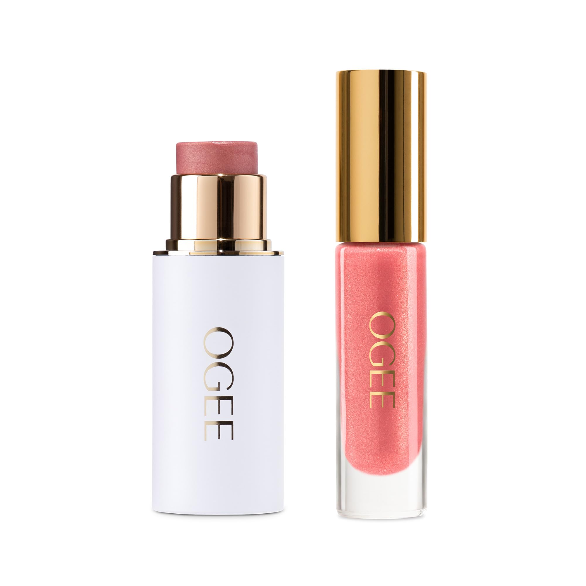 Ogee Beyond Clean Lip Gloss - Certified Organic Lip Gloss for Women - Effortlessly Plump, Hydrate & Add High-Shine Color, Freesia - Desert Rose Shimmer