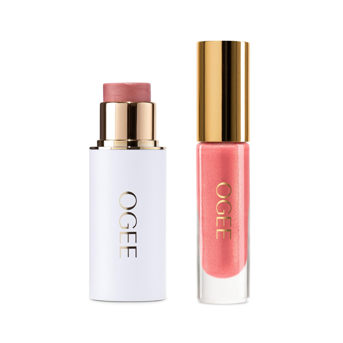 Ogee Beyond Clean Lip Gloss - Certified Organic Lip Gloss for Women - Effortlessly Plump, Hydrate & Add High-Shine Color, Freesia - Desert Rose Shimmer