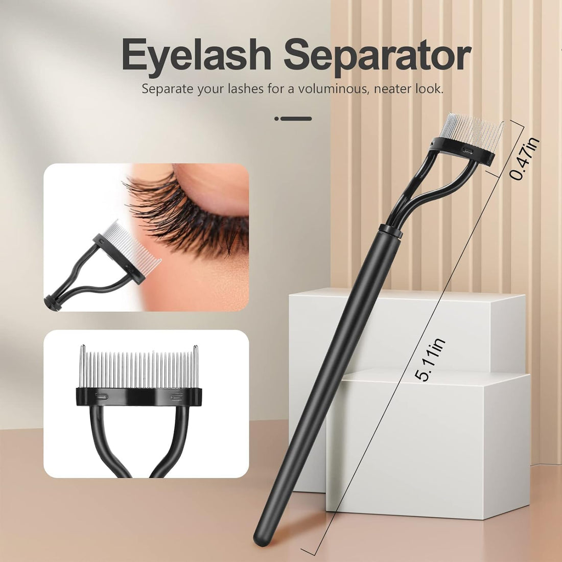 Eyelash Comb Lash Separator Tool Brow Brush & Lash Spoolie Professional Eye Makeup Tools (5 Pieces Set) Halalzen