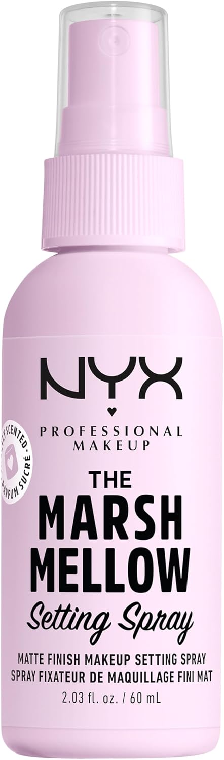NYX Professional Makeup Setting Spray, Marshmellow Matte Setting Spray, Up to 16 Hour Wear, Smudge-Resistant, Transfer-Resistant, Mattifying and Smoothing, 60ml Halalzen