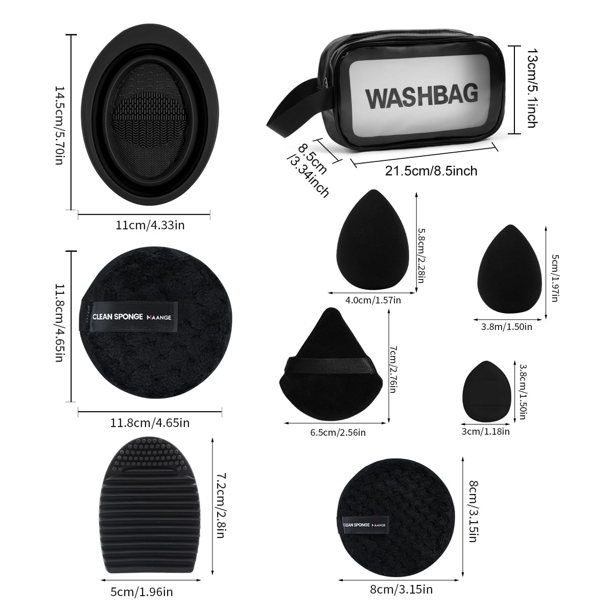 MAANGE Makeup Brush Set 49 Pcs Makeup Tool Set Premium Synthetic Foundation Powder Concealers Eye shadows Blush Makeup Brushes (Black, 49 Piece Set) Halalzen